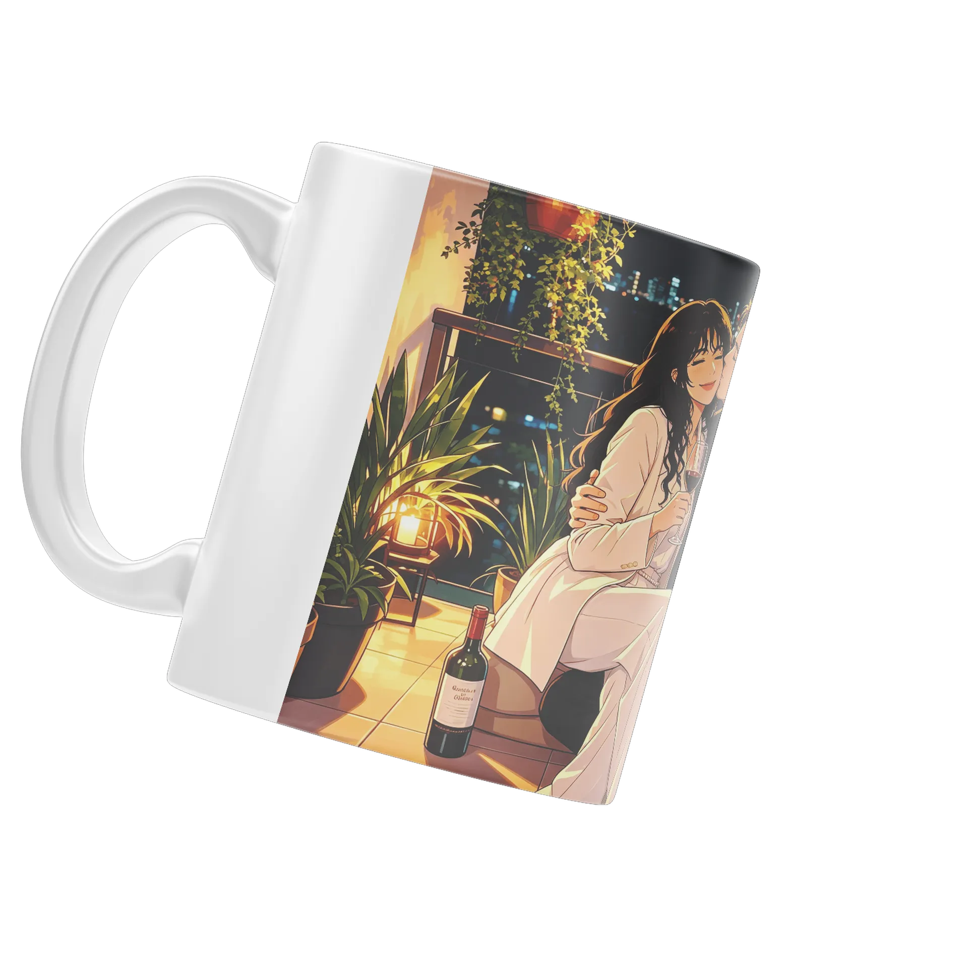 Caneca Cerâmica Casal Romance Noite Vinho 325ml - Imagem 4