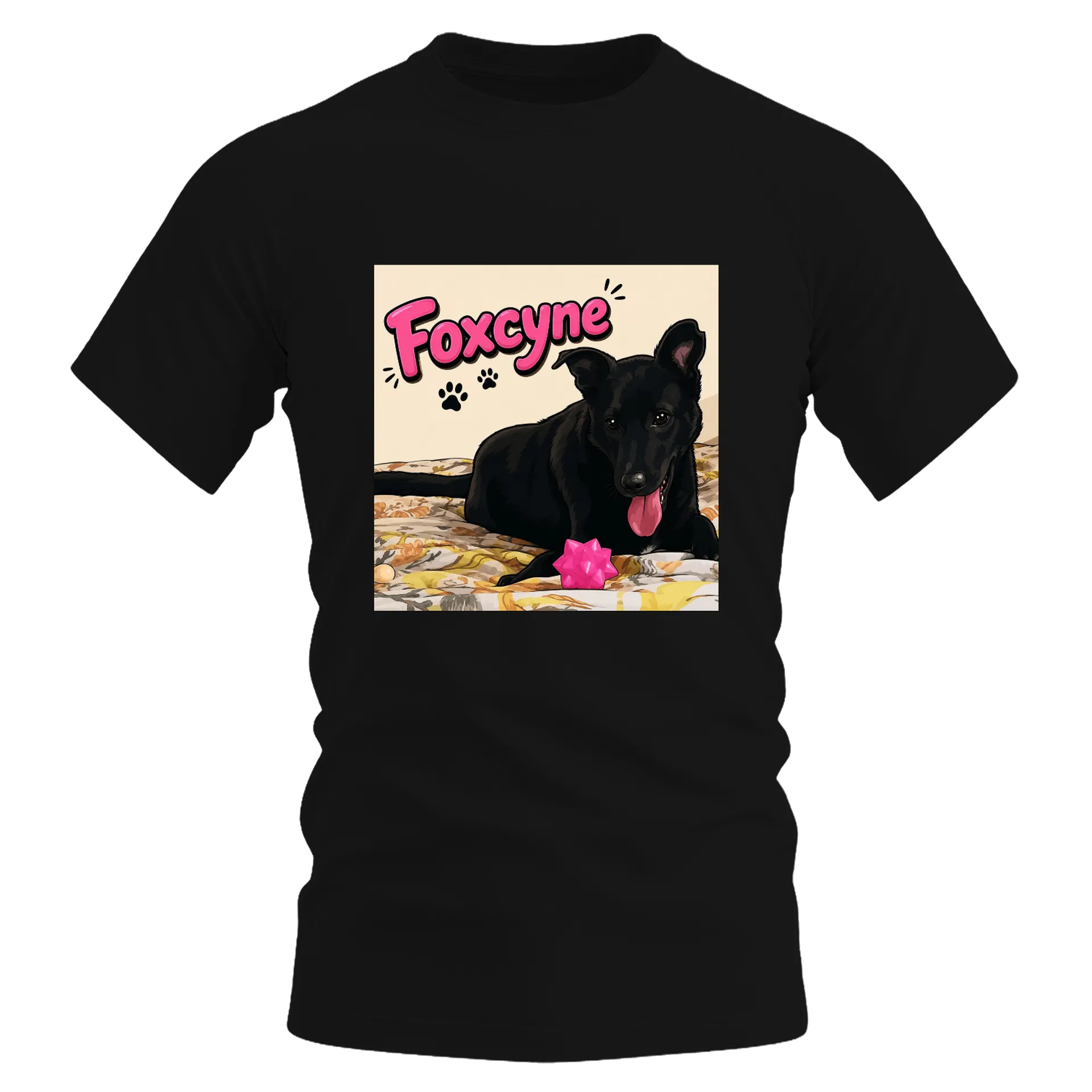 Camiseta Dry Fit Cão Preto Estampa Personalizada 100% - Imagem 1