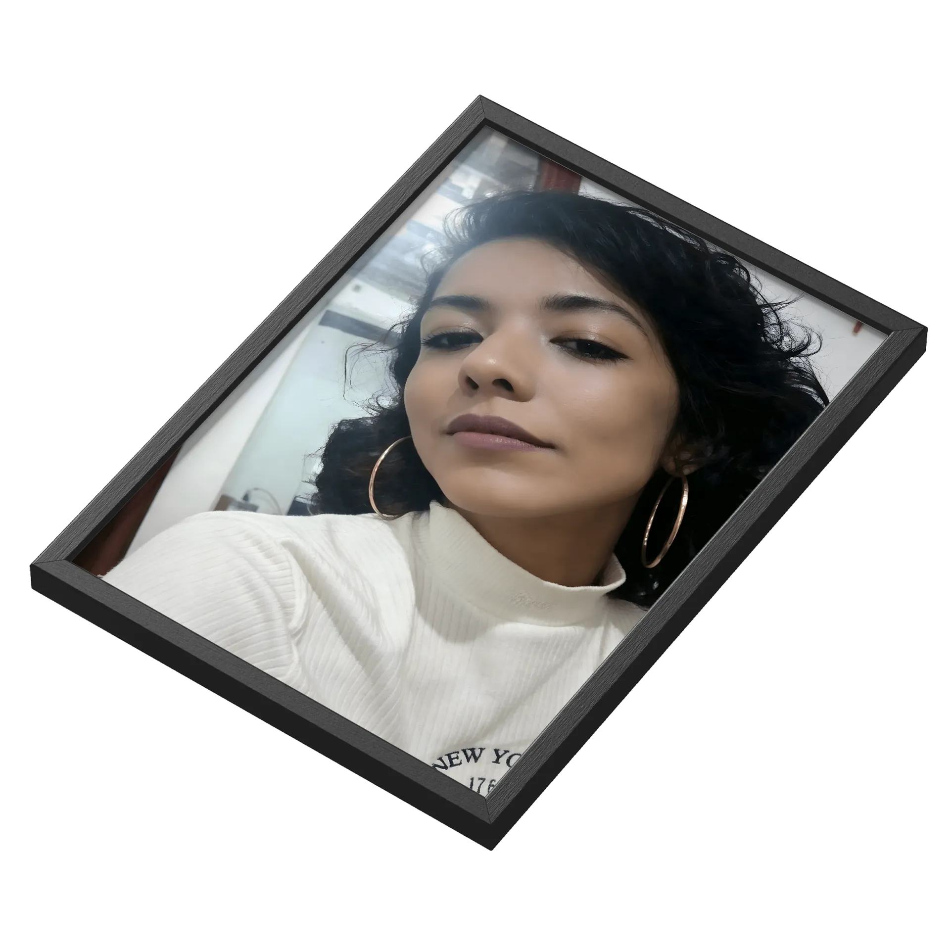 Quadro Ilustração Retrô Rosto Feminino A3 MDF e Vidro - Imagem 3