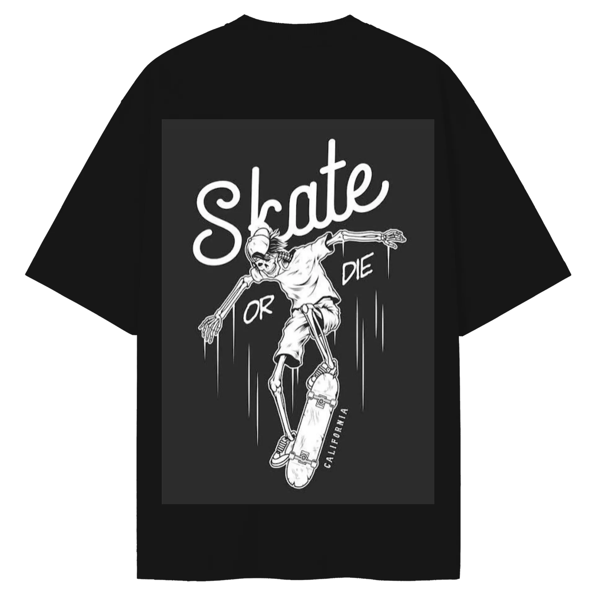 Camiseta Oversized Estampa Skate or die Preto - Imagem 2