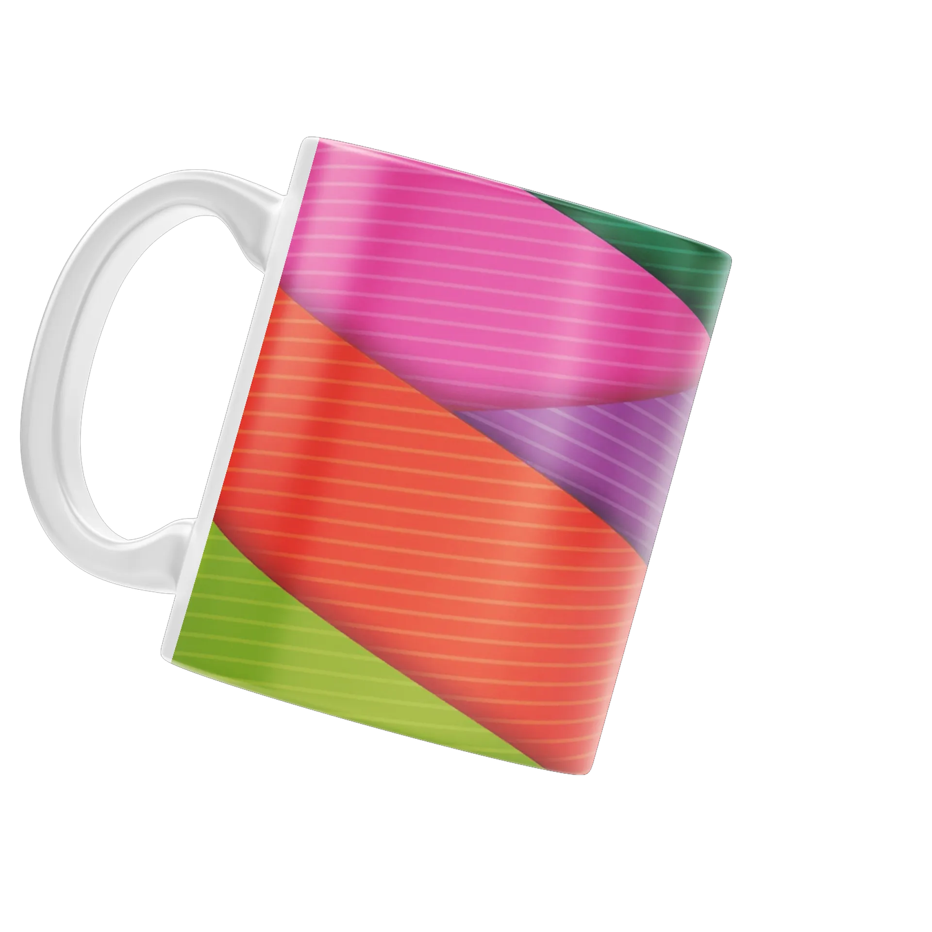 Caneca Porcelana Estampa Colorida Geométrica 325ml - Imagem 3