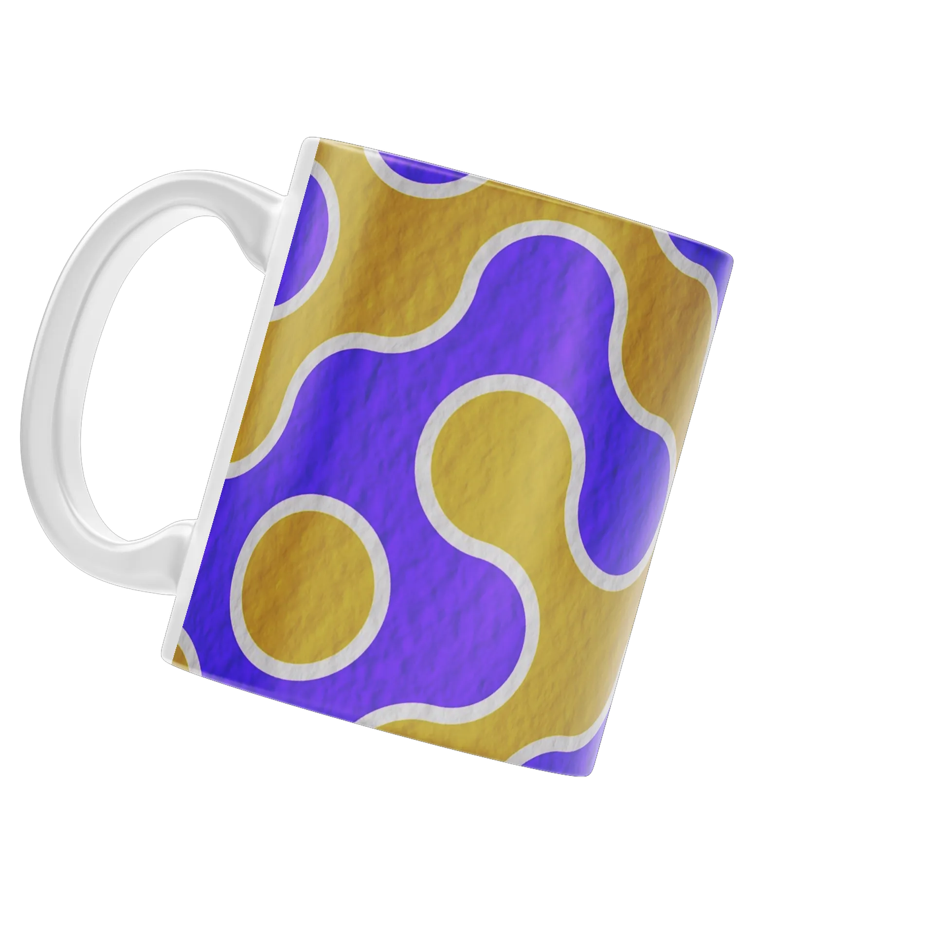 Caneca Personalizada Abstrata Amarelo Azul 325ml - Imagem 3