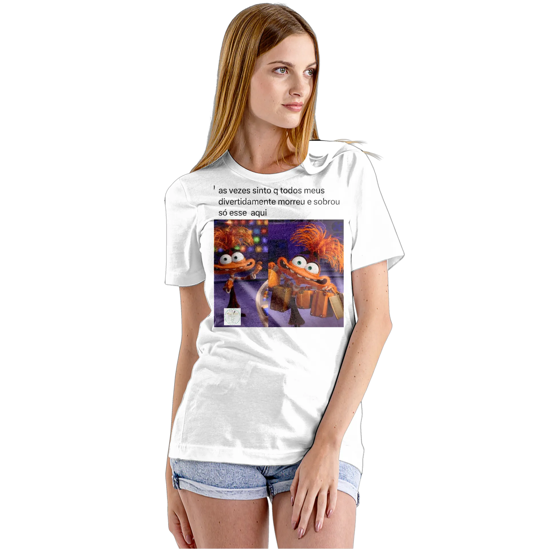 Camiseta Babylook Personagem Divertido 100% Algodão - Imagem 5