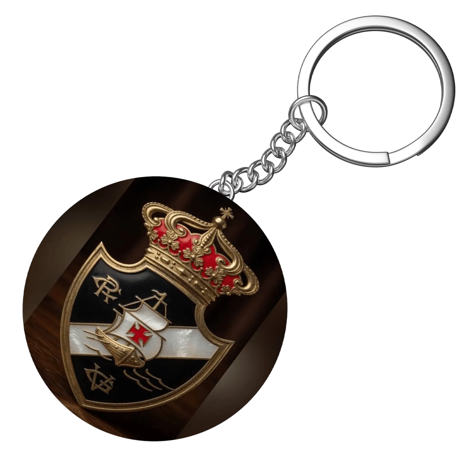 Chaveiro MDF Escudo Coroa Navio Vasco da Gama - Imagem 3