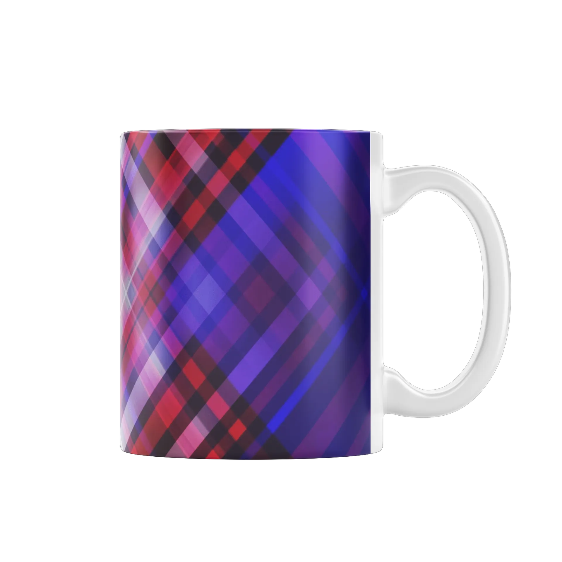 Caneca Porcelana Estampa xadrez 325ml - Imagem 1