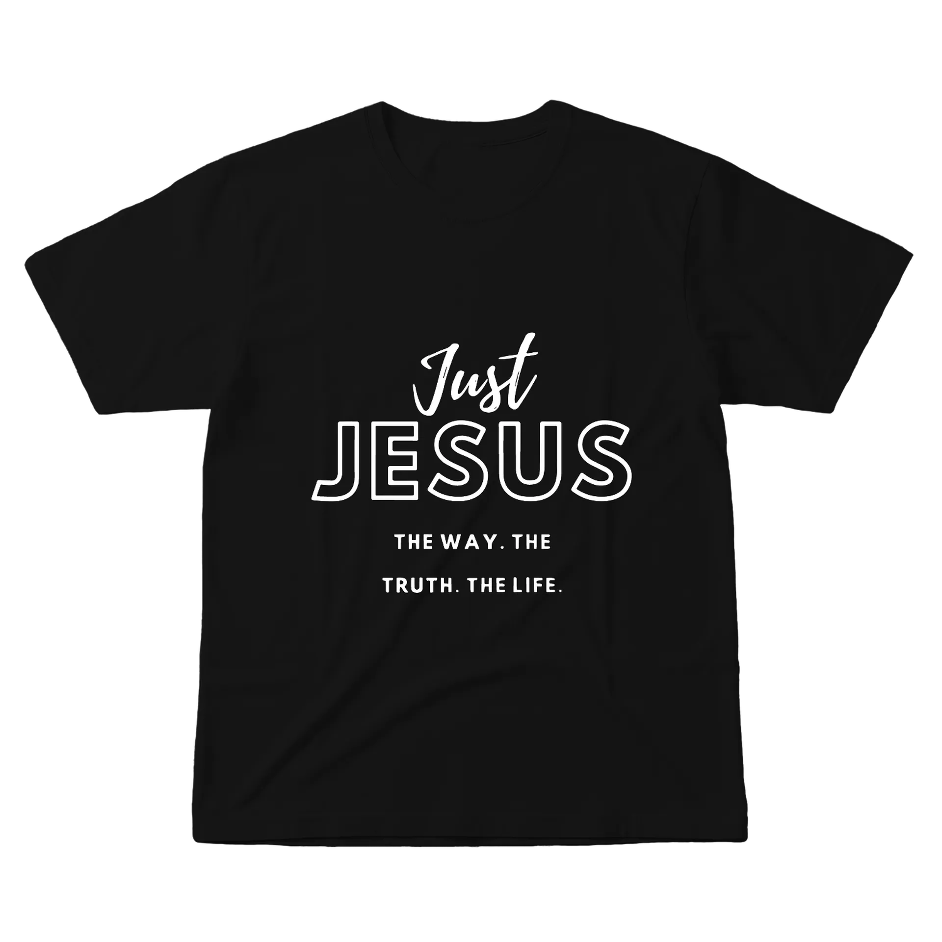Camiseta Just Jesus Estampa Tipográfica 100% Algodão - Imagem 1