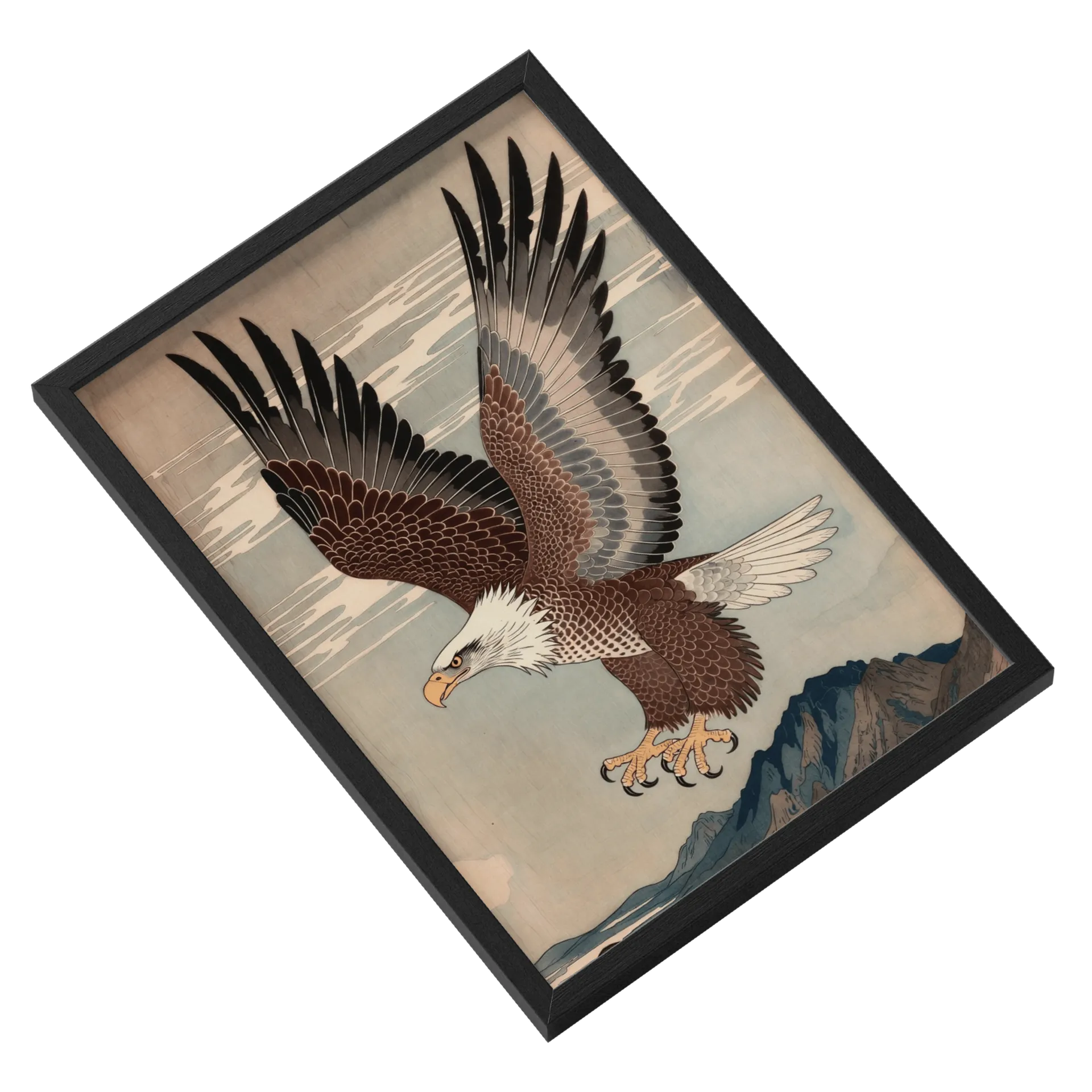 Quadro Águia Ukiyo-e de Surinamy