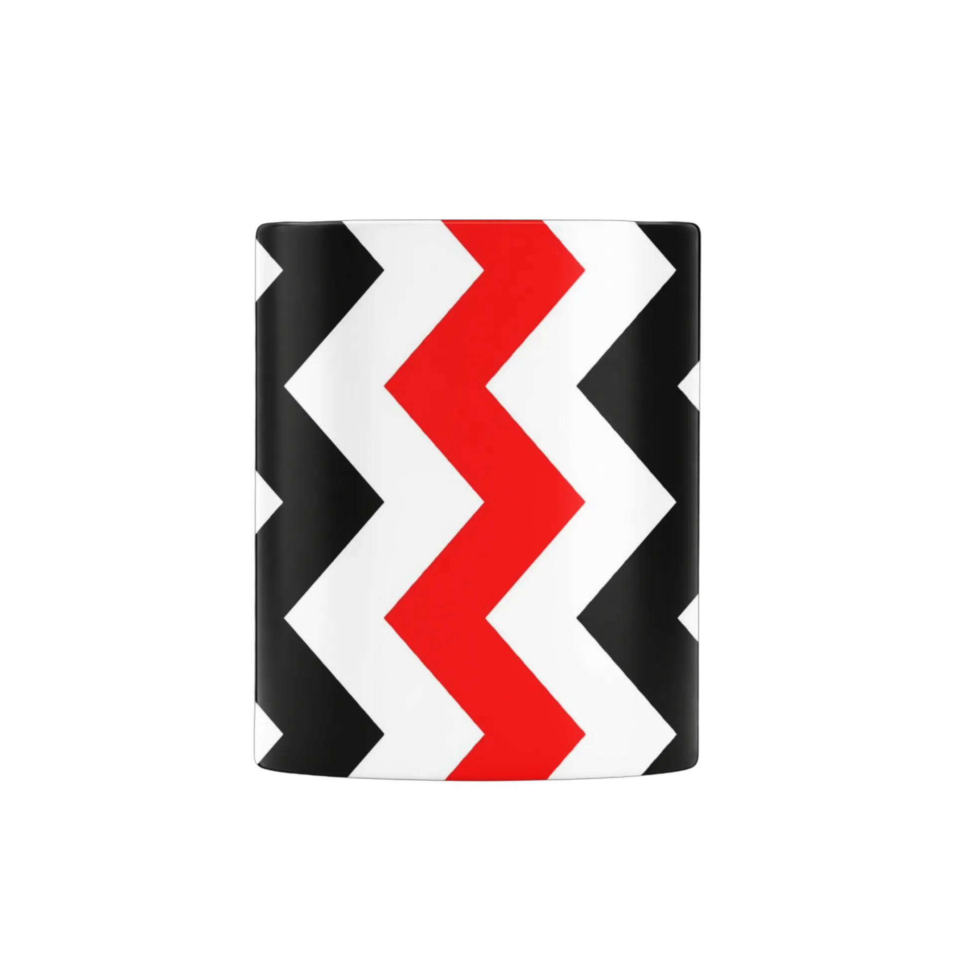 Caneca Porcelana Chevron Vermelho Branco Preto 325ml - Imagem 2