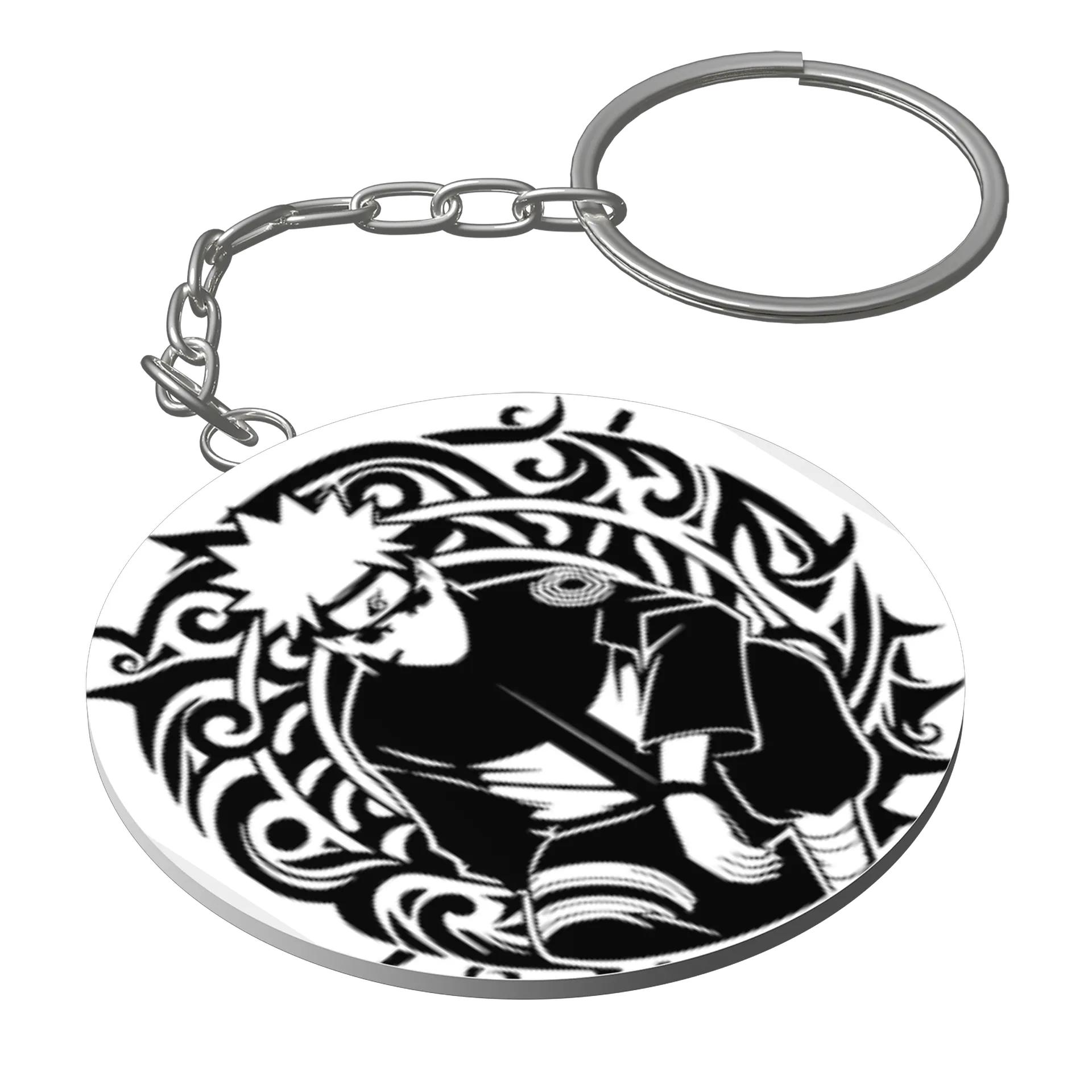 Chaveiro MDF Naruto Estampa Preto e Branco - Imagem 1