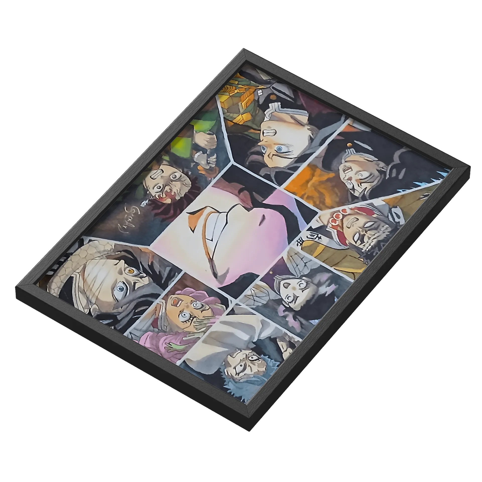 Quadro Colagem de Personagens Anime A3 com Vidro de Geek Art — imagem 3 de 3
