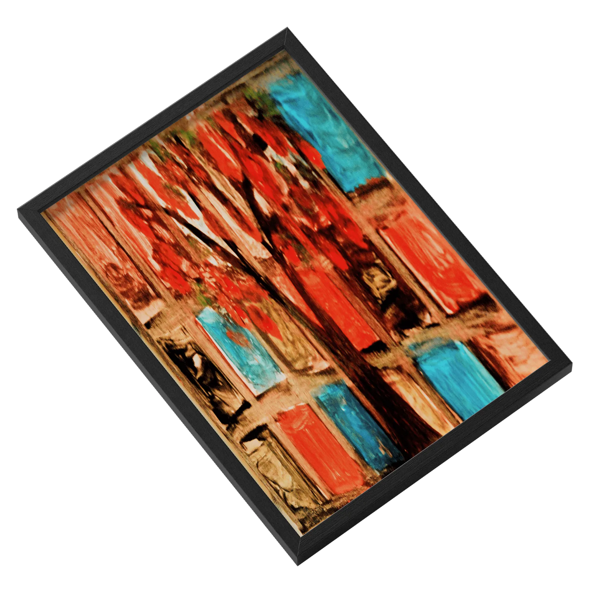 Quadro Estante de Livros Abstrata Colorida A3 - Imagem 2