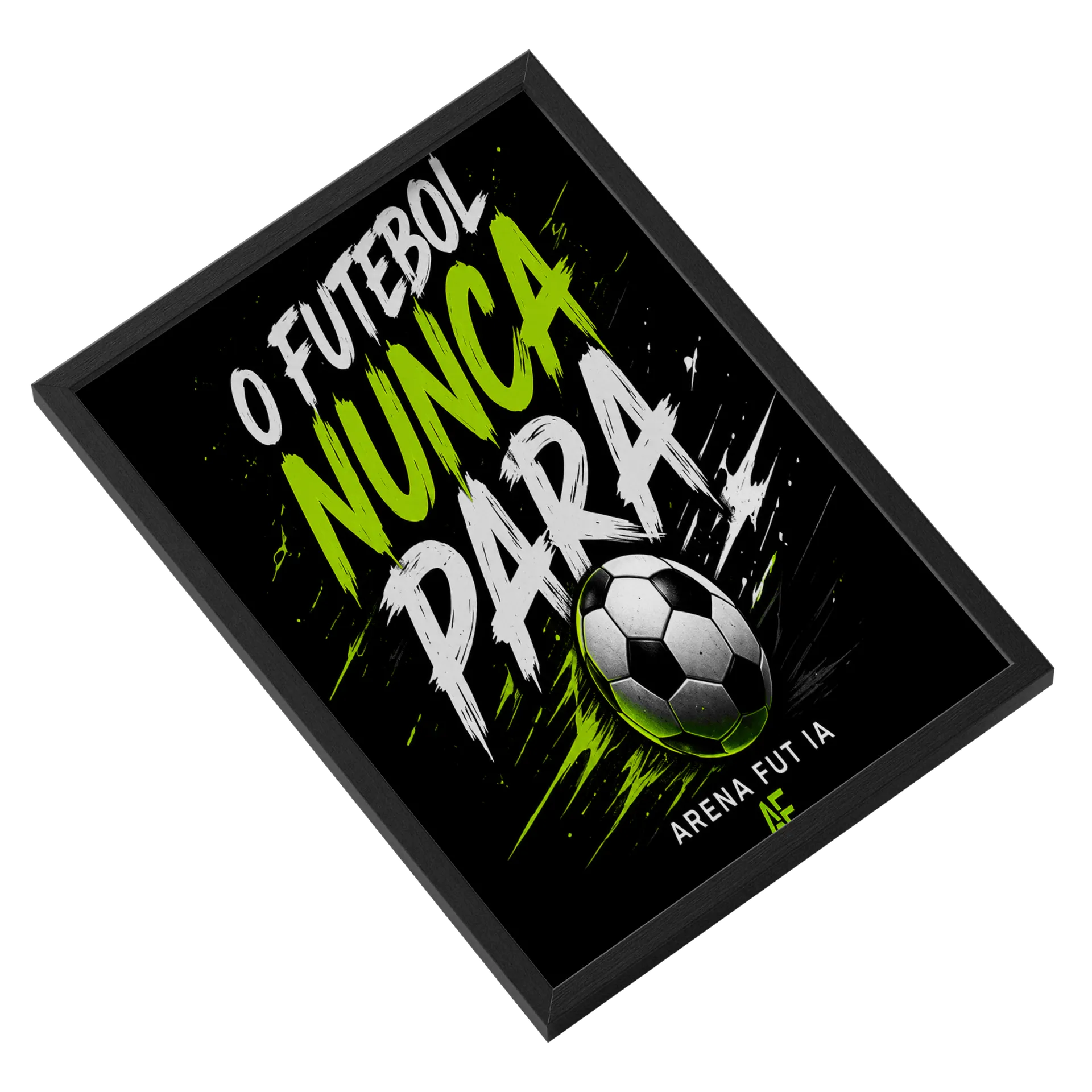 Quadro Futebol Nunca Para A3 MDF e Vidro - Imagem 2