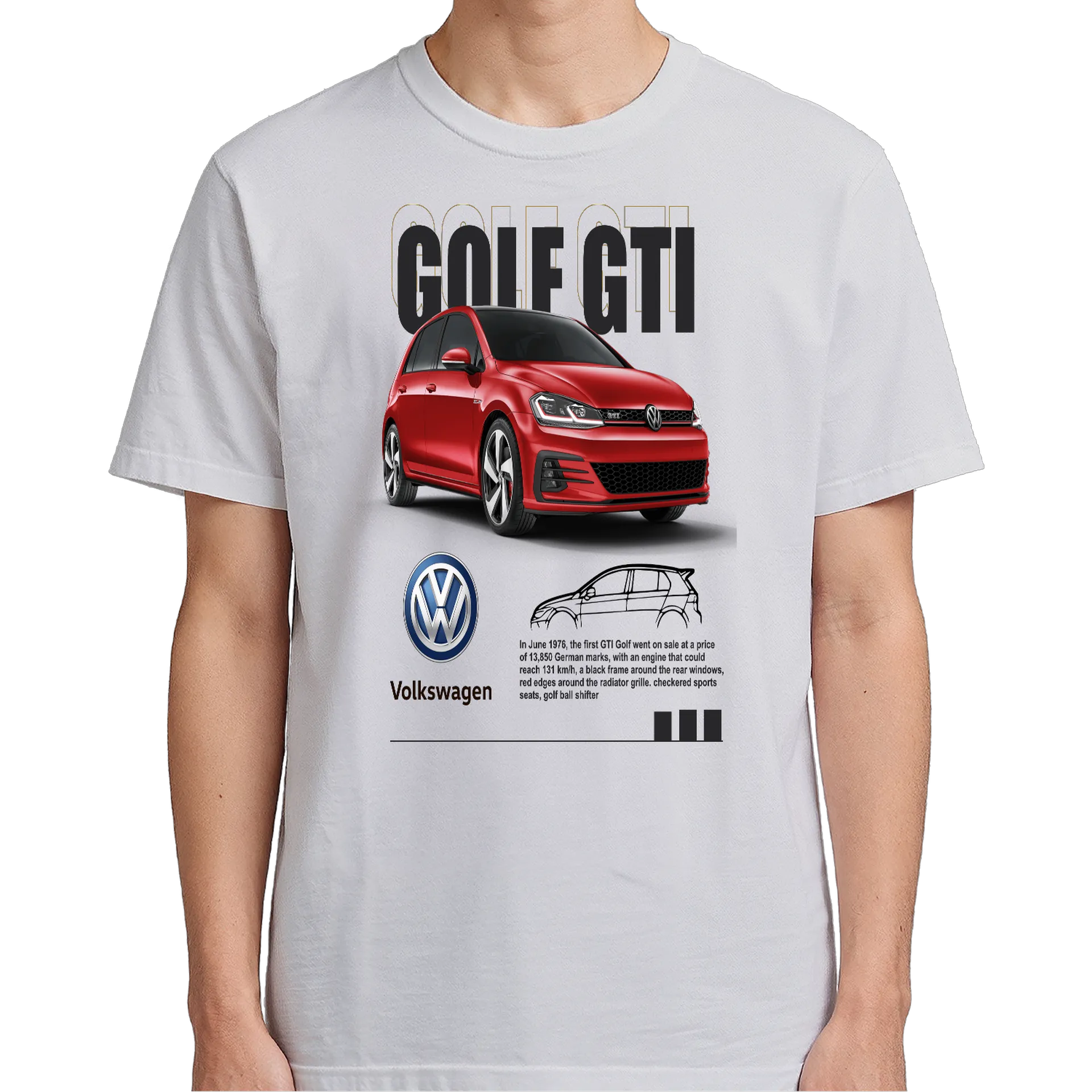 Camiseta Golf GTI Vermelha 100% Algodão - Imagem 5