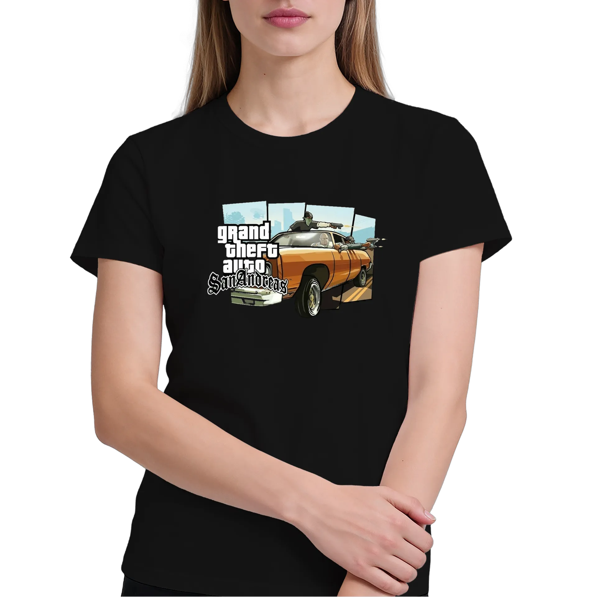 Camiseta San Andreas Estampa Tipográfica 100% Algodão - Imagem 4