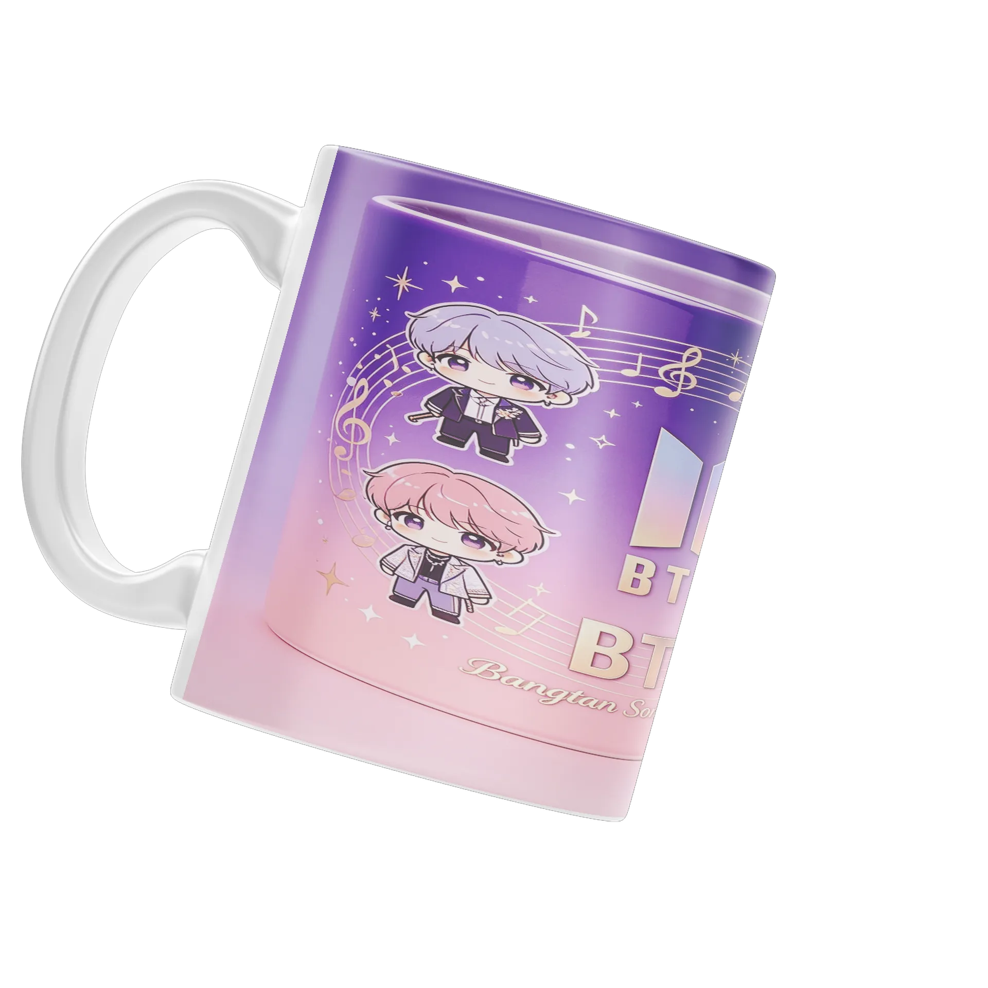 Caneca Porcelana BTS Personagens Música 325ml - Imagem 3