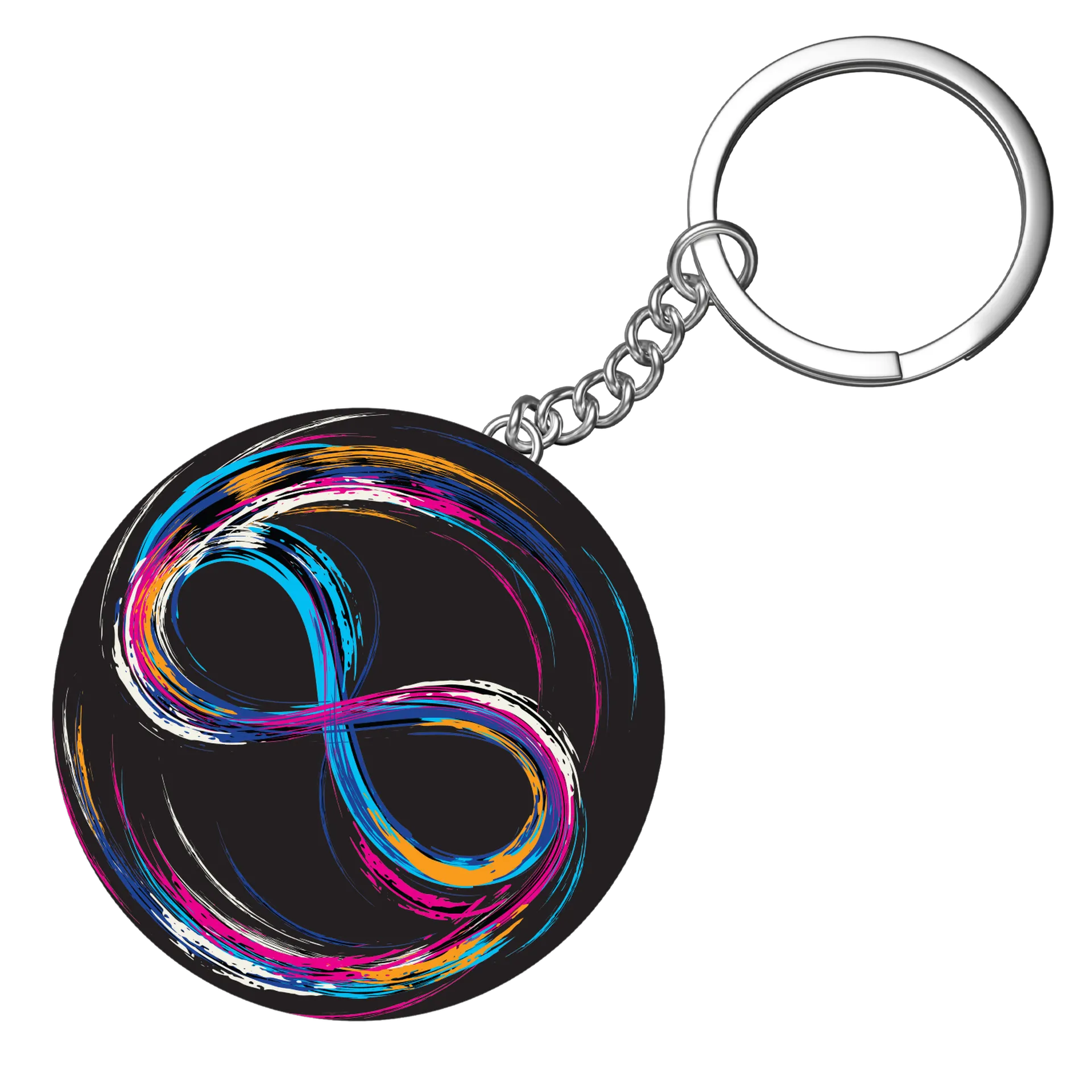 Chaveiro Símbolo do Infinito Colorido em Estilo Grunge MDF - Imagem 3