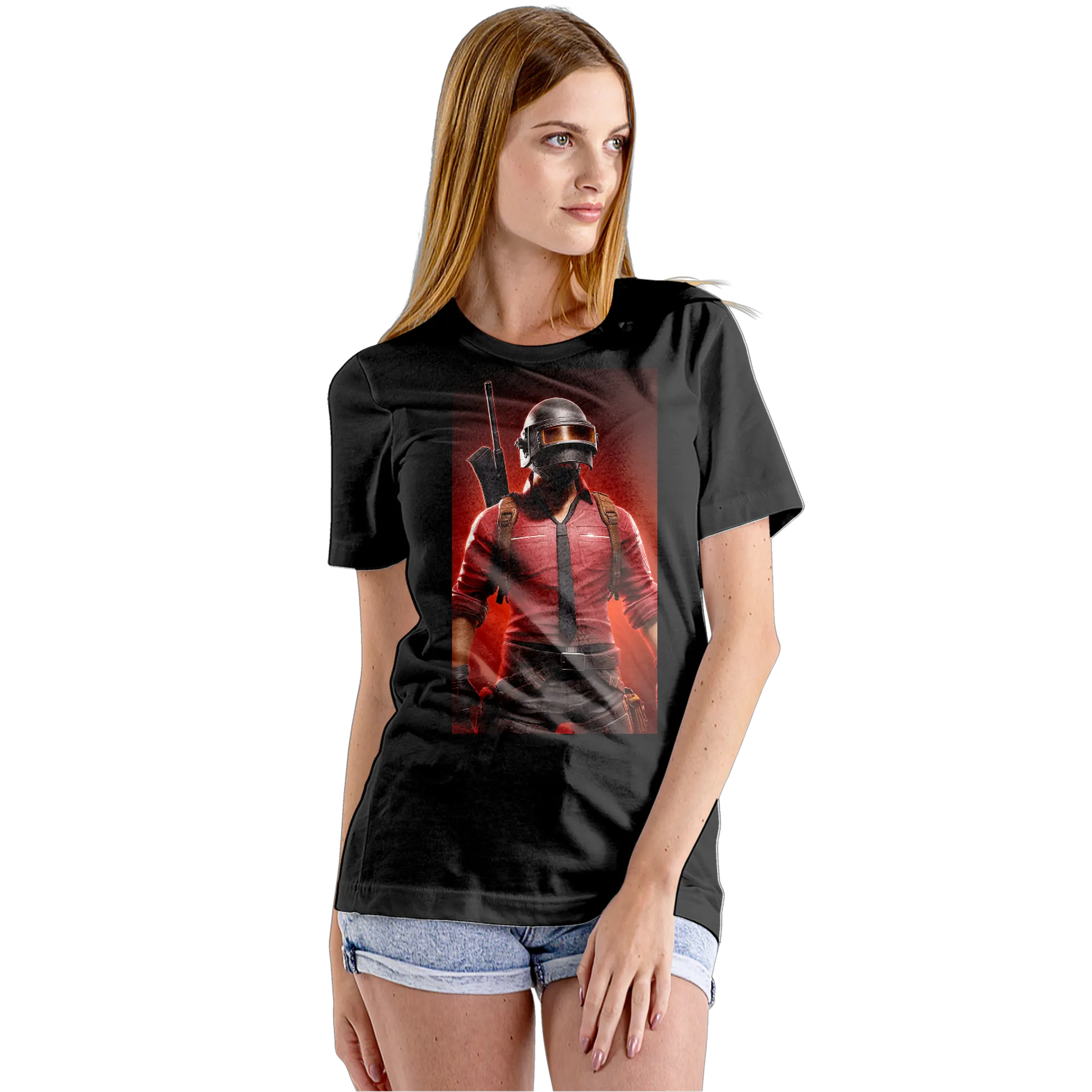 Camiseta Babylook Soldado com Capacete e Rifle 100% Algodão - Imagem 5