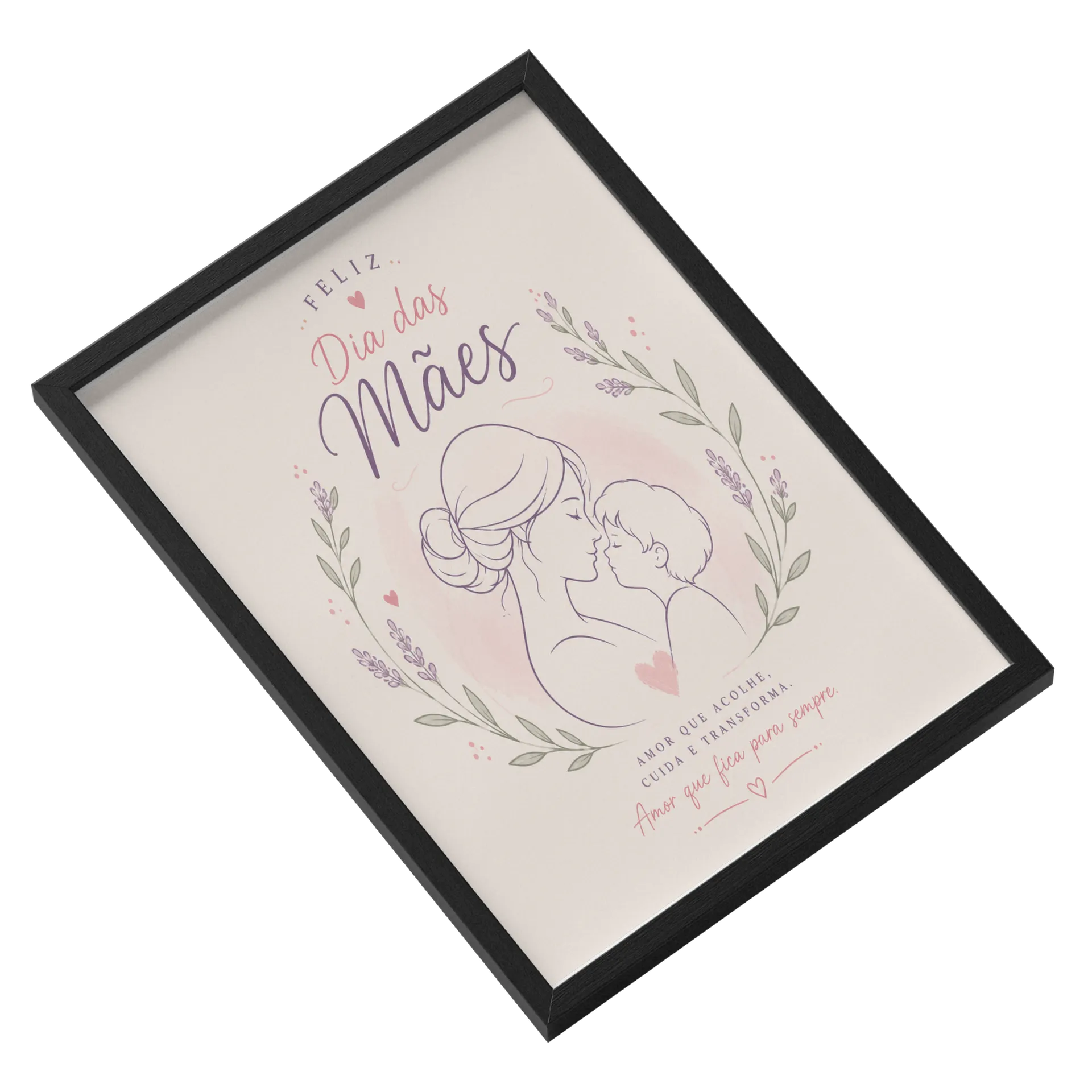 Quadro Dia das Mães Ilustração A3 MDF e Vidro de Sandrooliveira