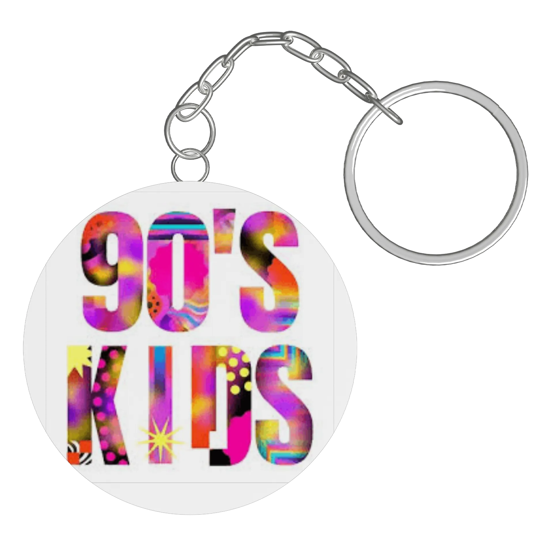 Chaveiro MDF Estampa 90's Kids Multicolorido - Imagem 3