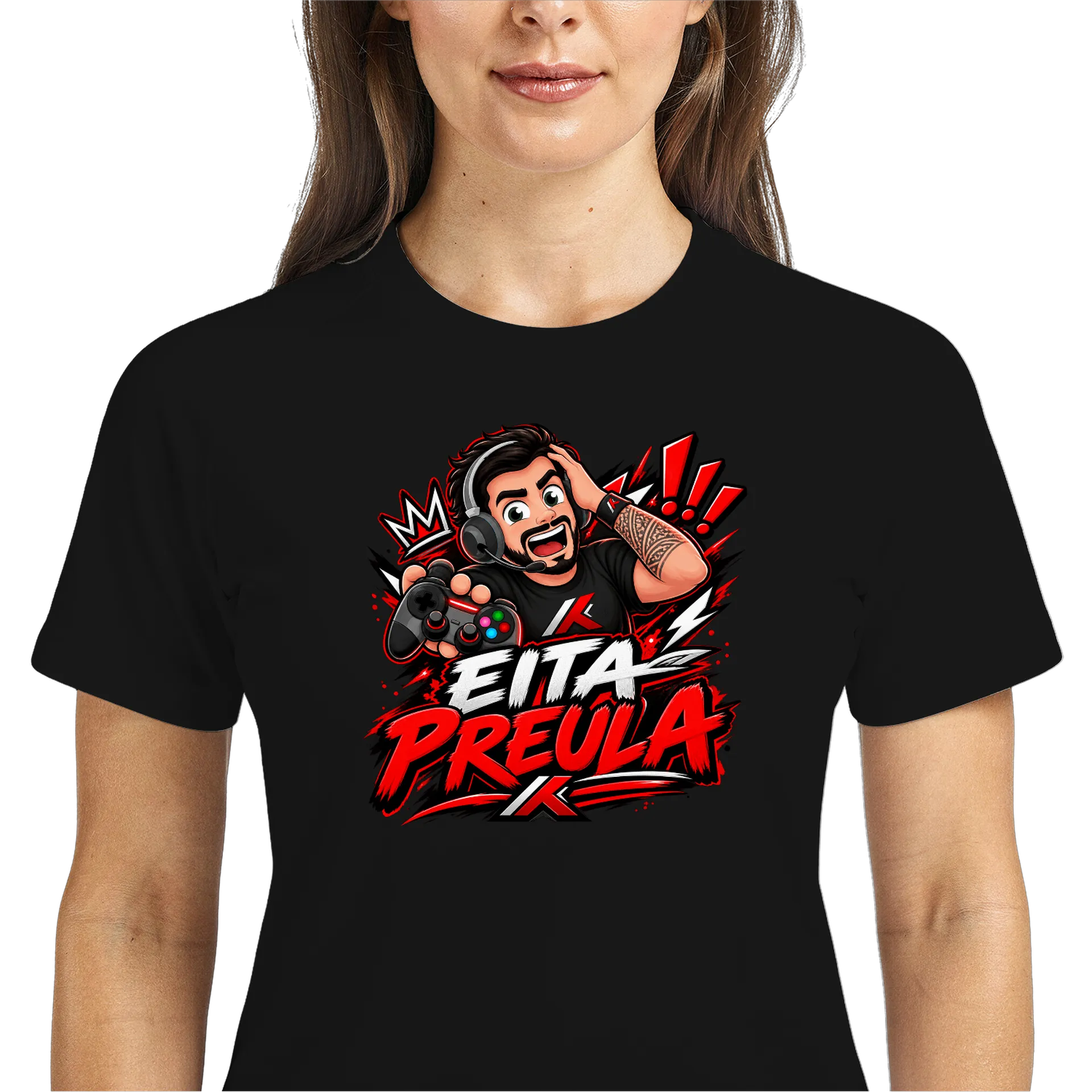 Camiseta Dry Fit Estampa Gamer Eita Preula 100% Poliéster - Imagem 3