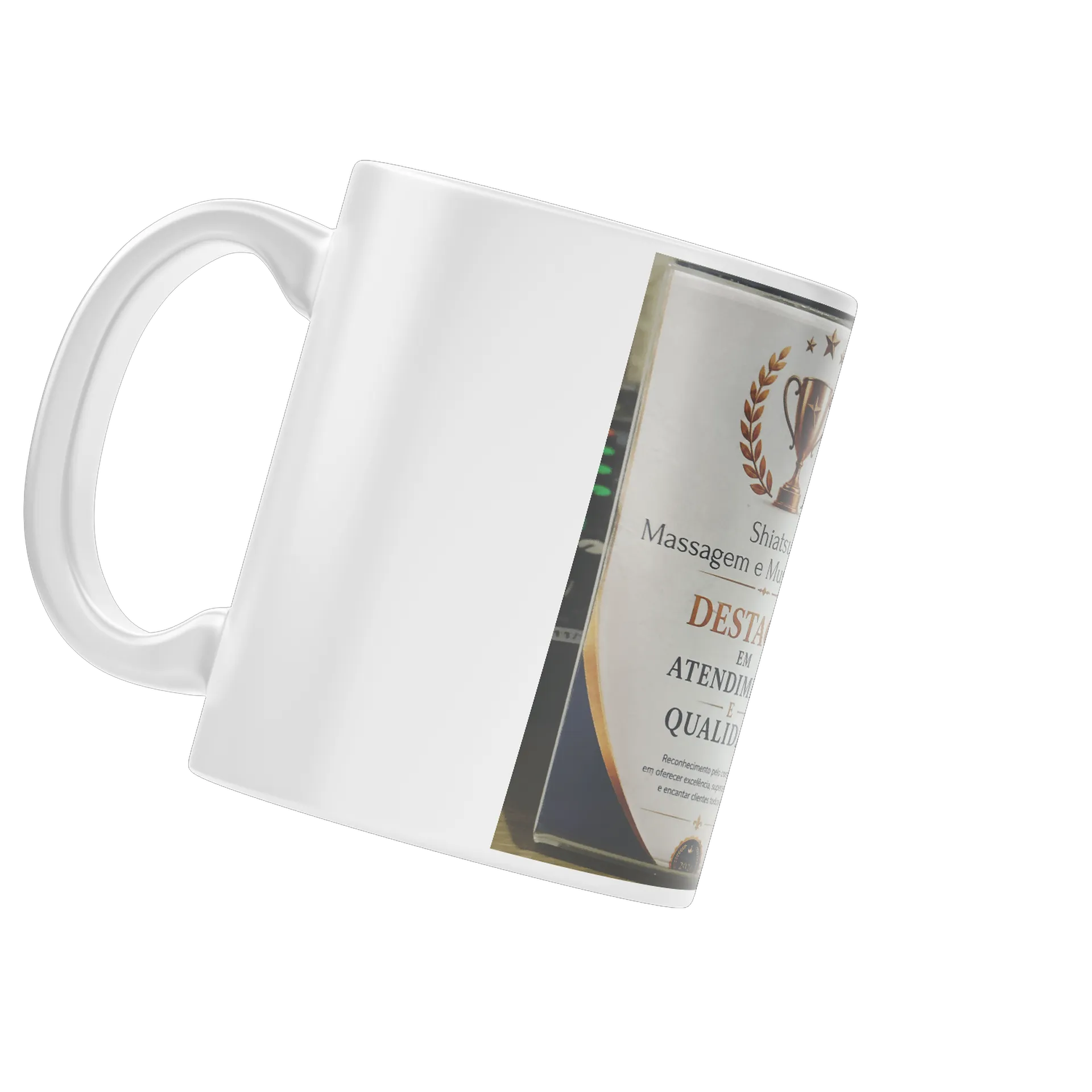 Caneca Porcelana Destaque em Atendimento e Qualidade 325ml - Imagem 3