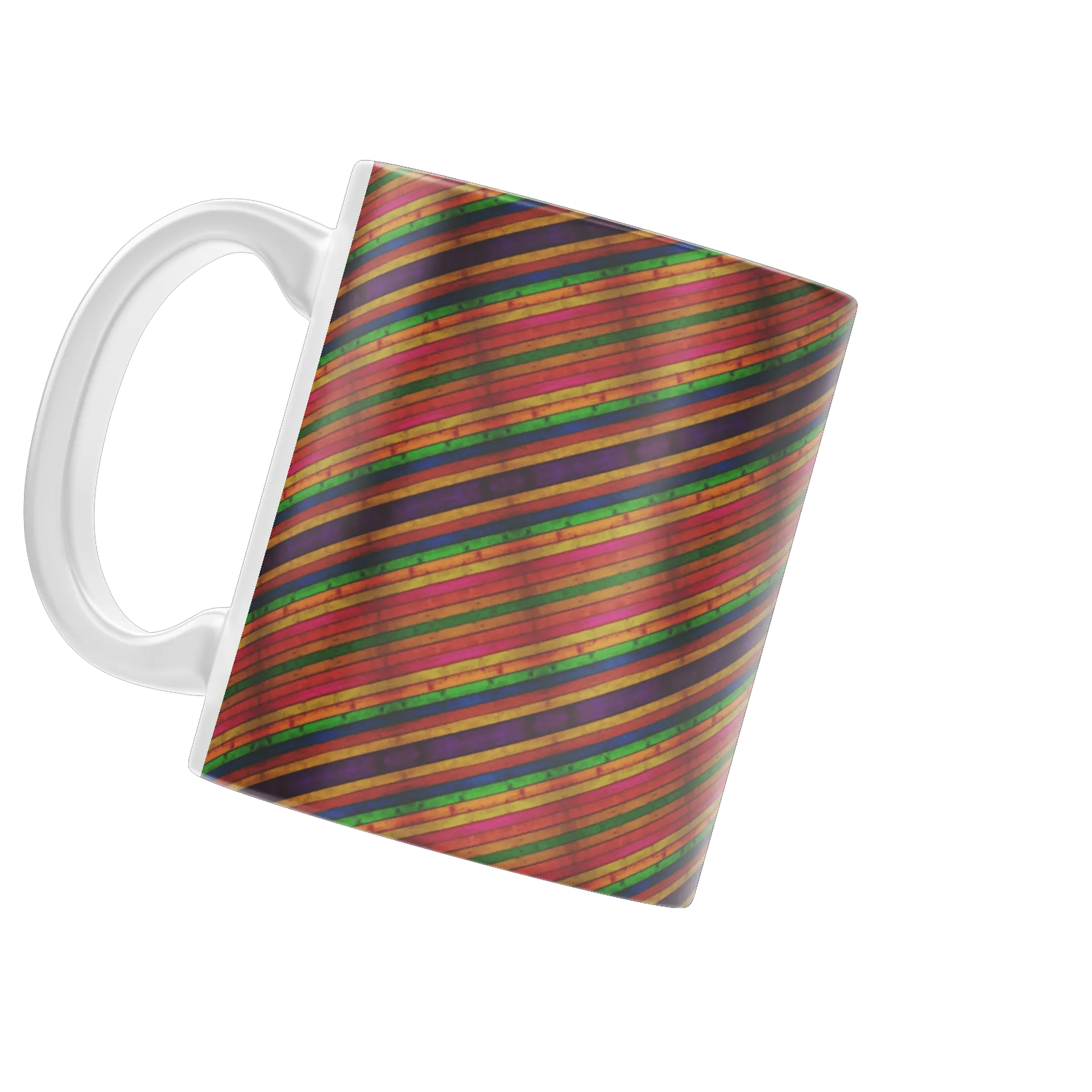 Caneca Porcelana Estampa Geométrica Multicolorida 325ml - Imagem 3