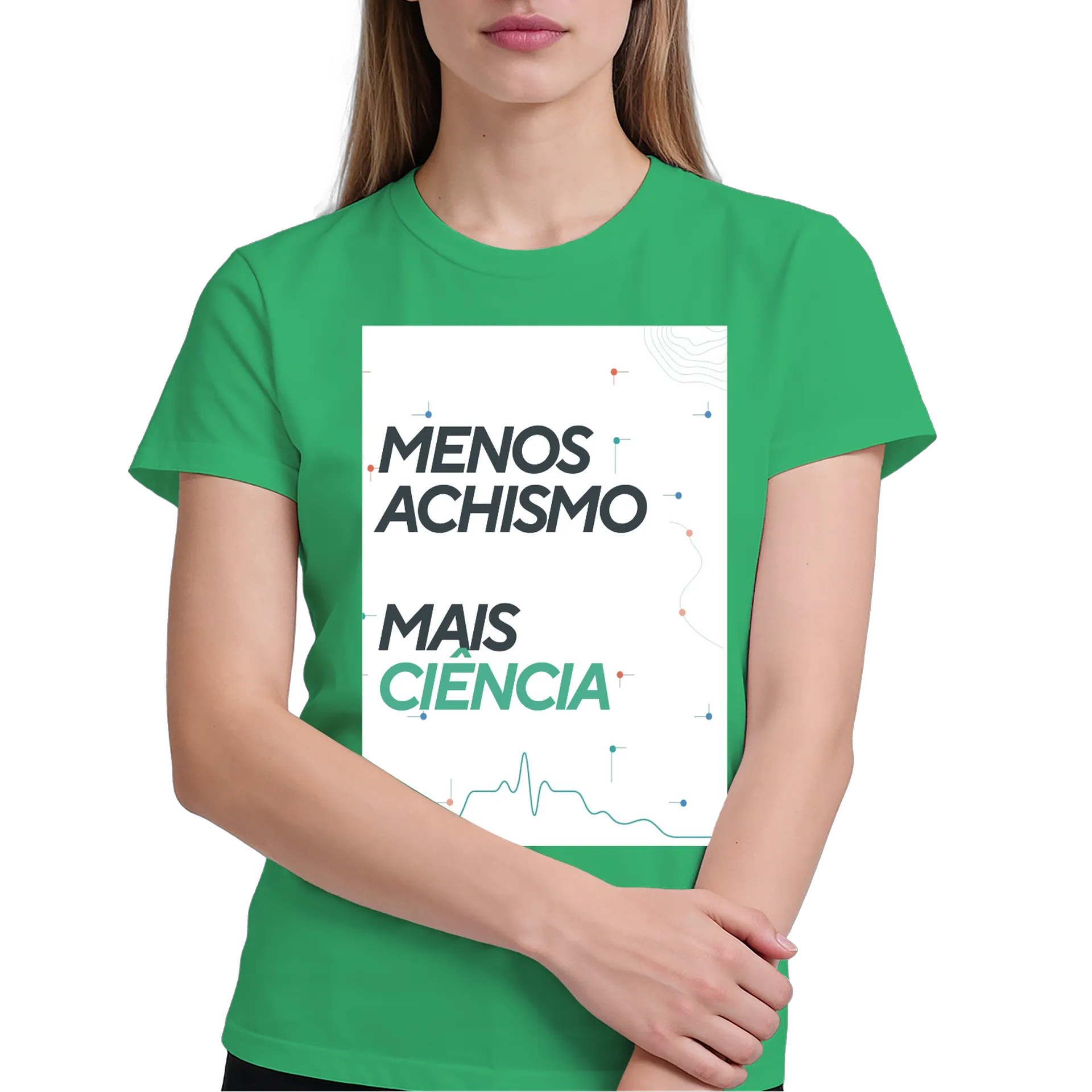 Camiseta Menos Achismo Mais Ciência 100% Algodão - Imagem 4