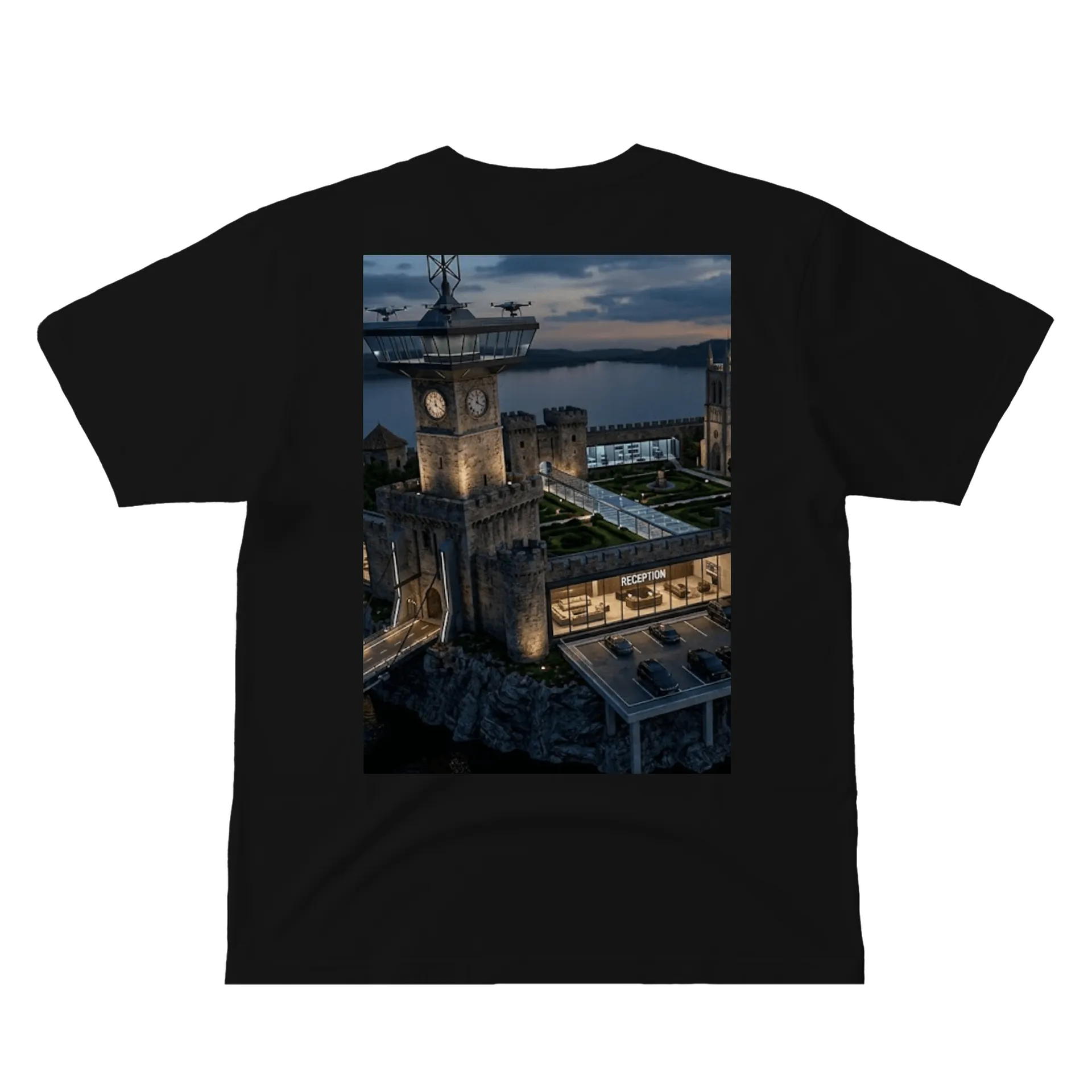 Camiseta Personalizada Castelo Noturno 100% Algodão - Imagem 3