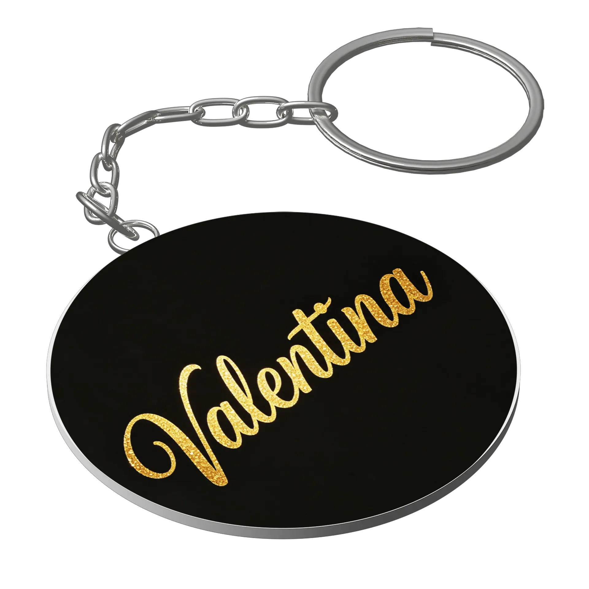 Chaveiro MDF Gold Valentinha Estampa Script Ouro - Imagem 1