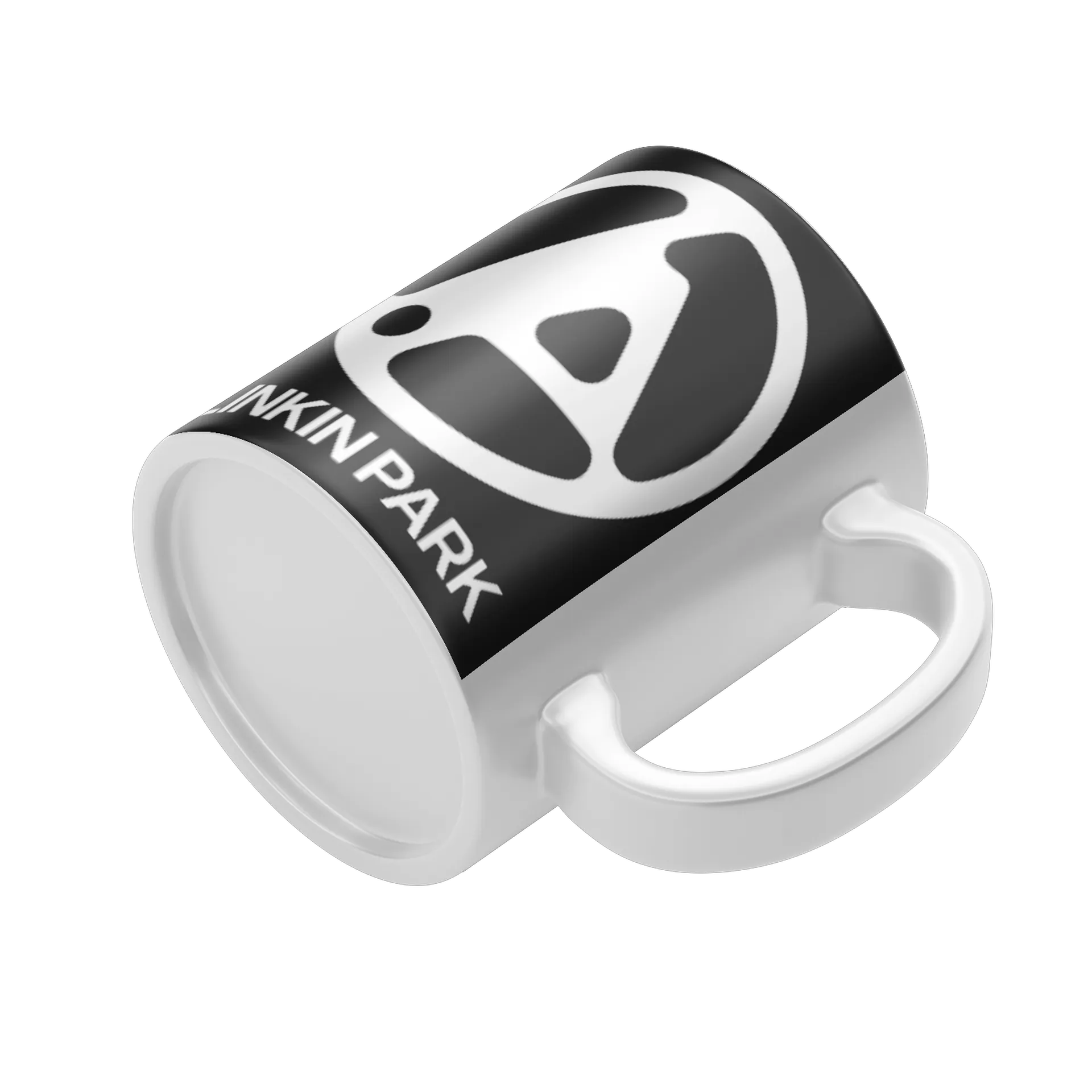 Caneca Porcelana Logotipo Linkin Park Branco 325ml - Imagem 4