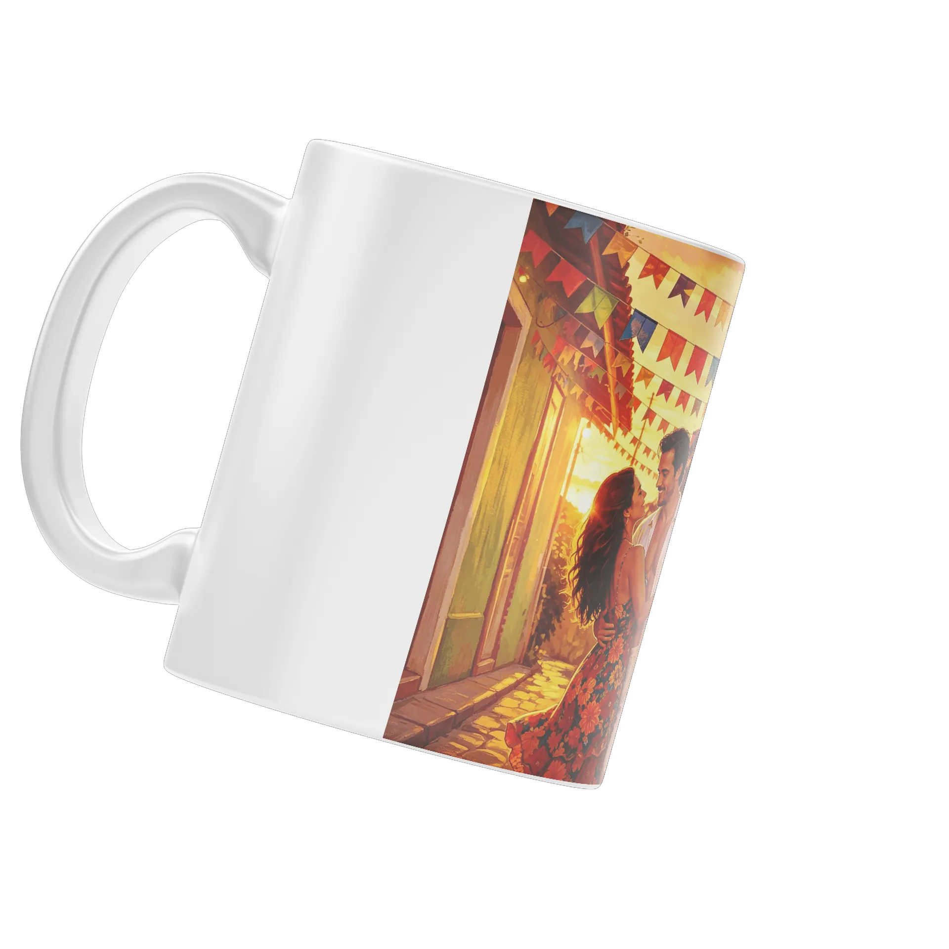Caneca Porcelana Cena Romântica Festa Luz 325ml - Imagem 4