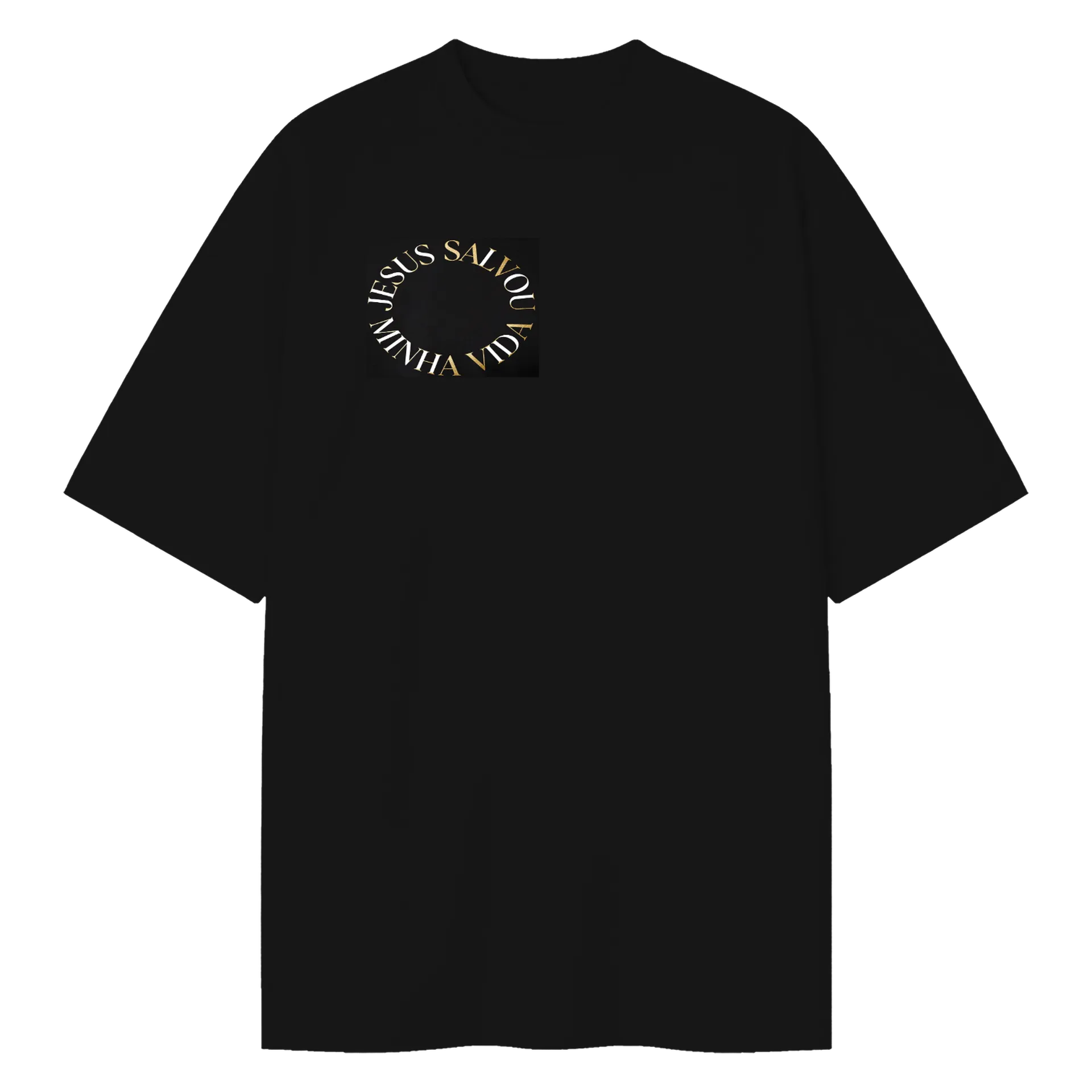 Camiseta Oversized Jesus Salvação Vida 100% Algodão - Imagem 1