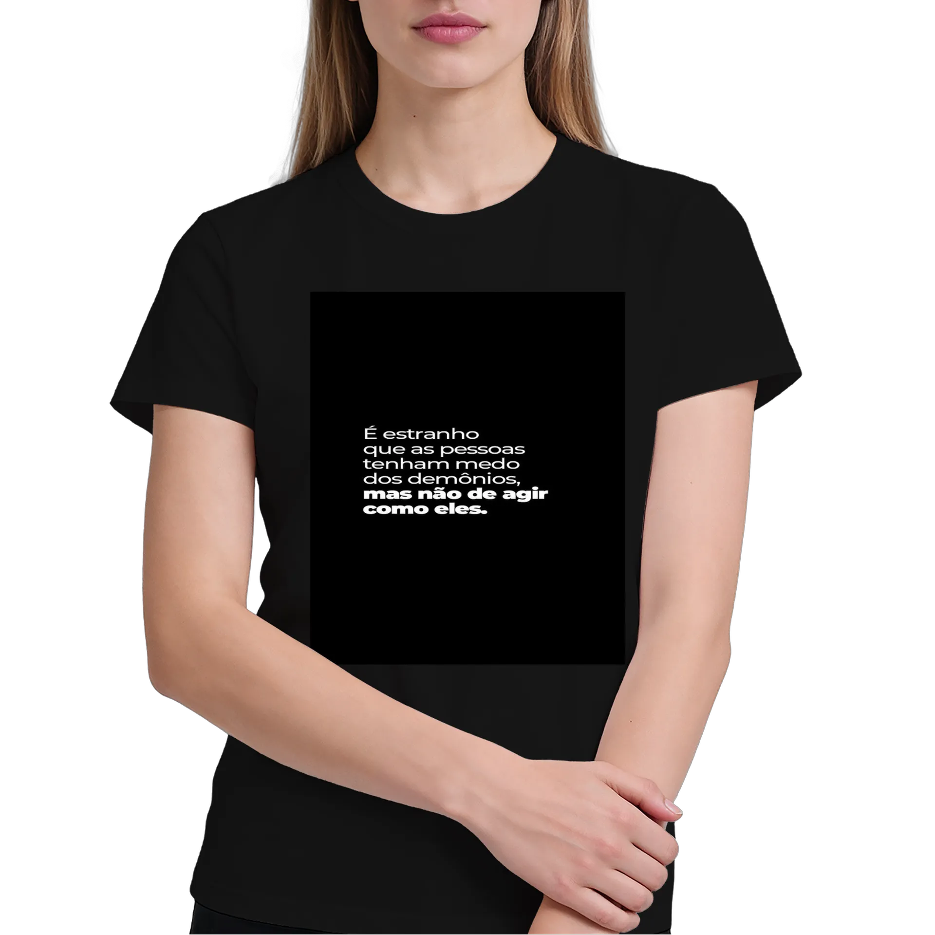 Camiseta Texto Branco Eterno Aprendizagem 100% Algodão - Imagem 4
