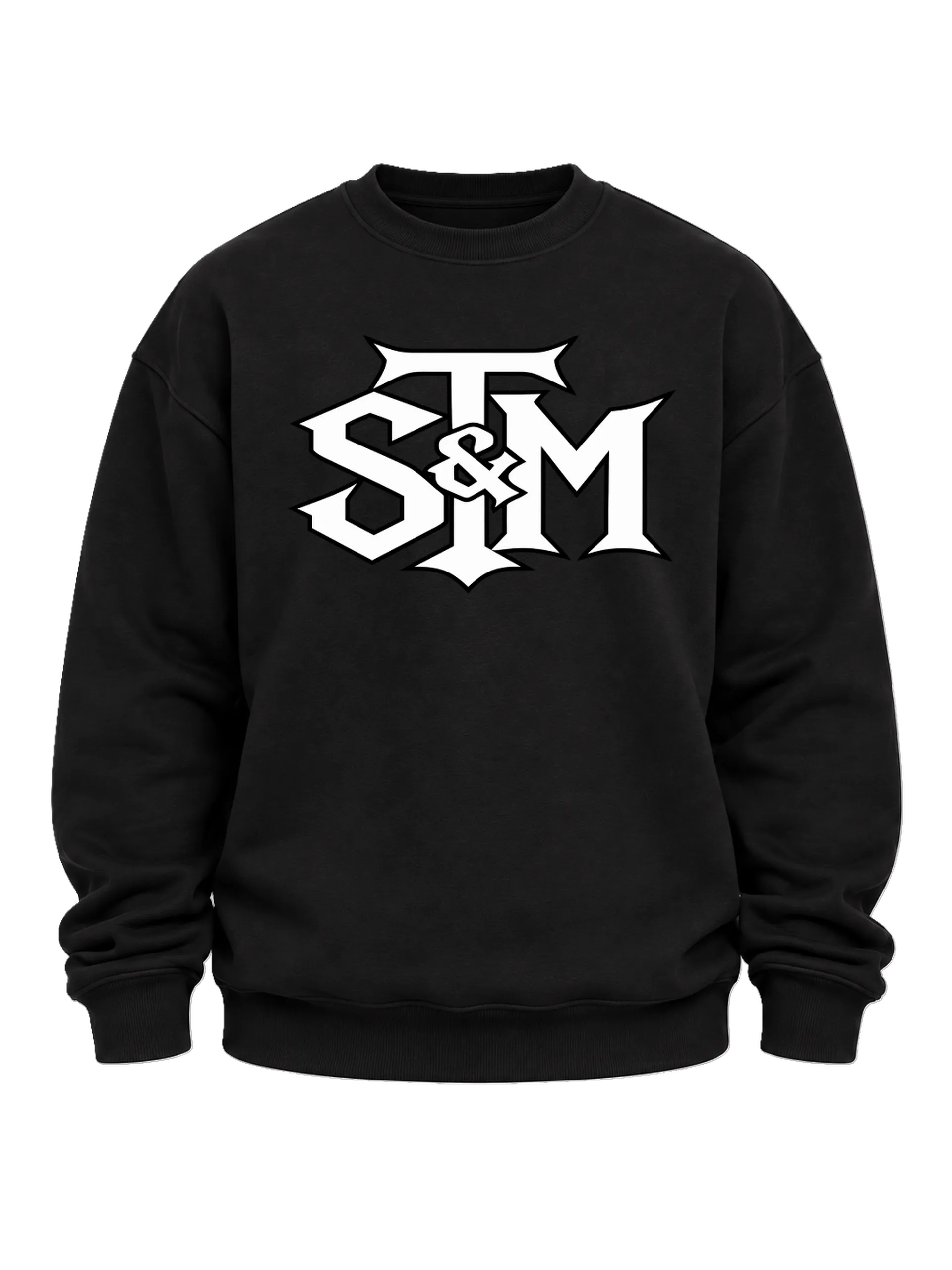 Suéter Moletom Logotipo Tipográfico STM Preto e Branco - Imagem 5