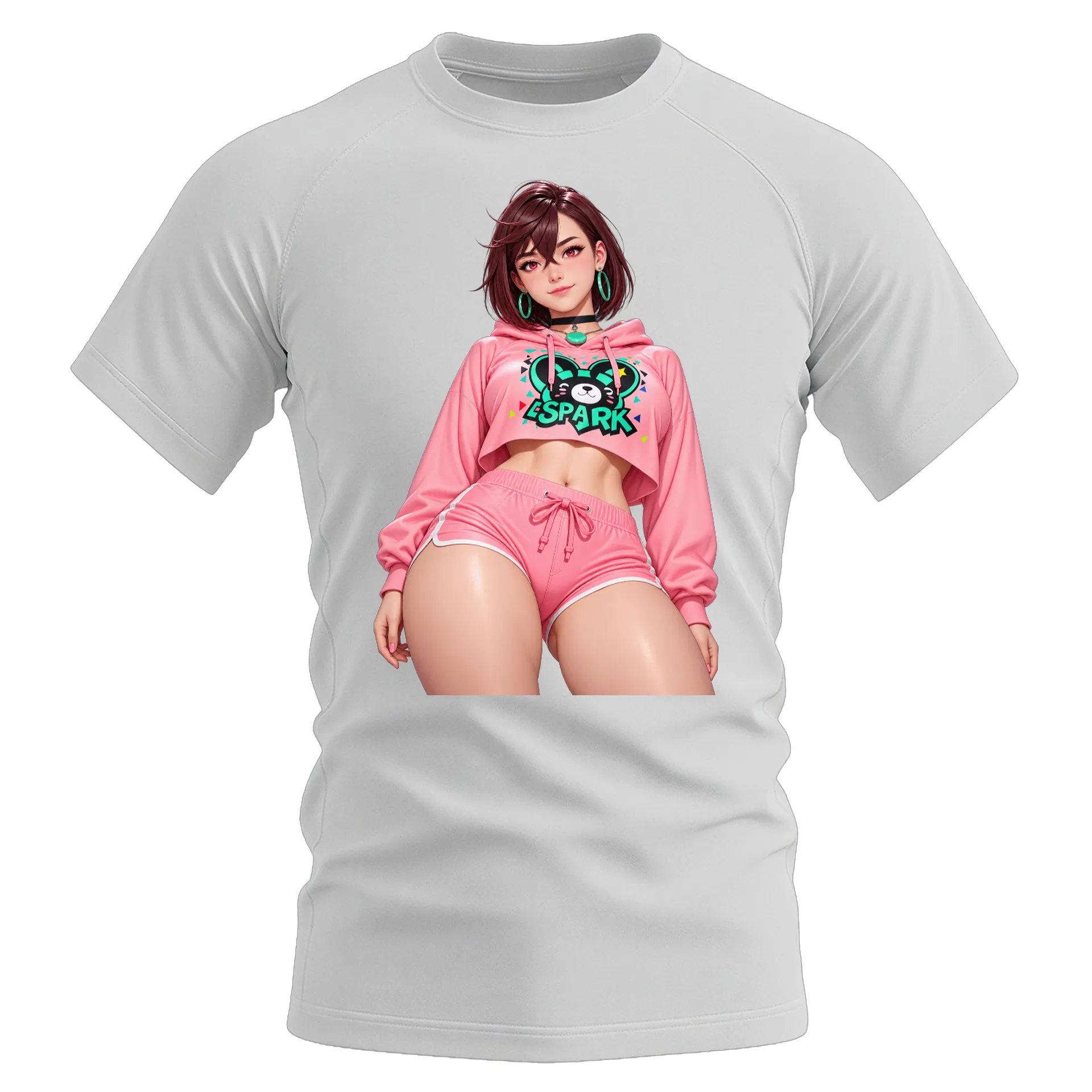Camiseta Dry Fit Urso e Logotipo ESPARK Anime 100% Poliéster - Imagem 1