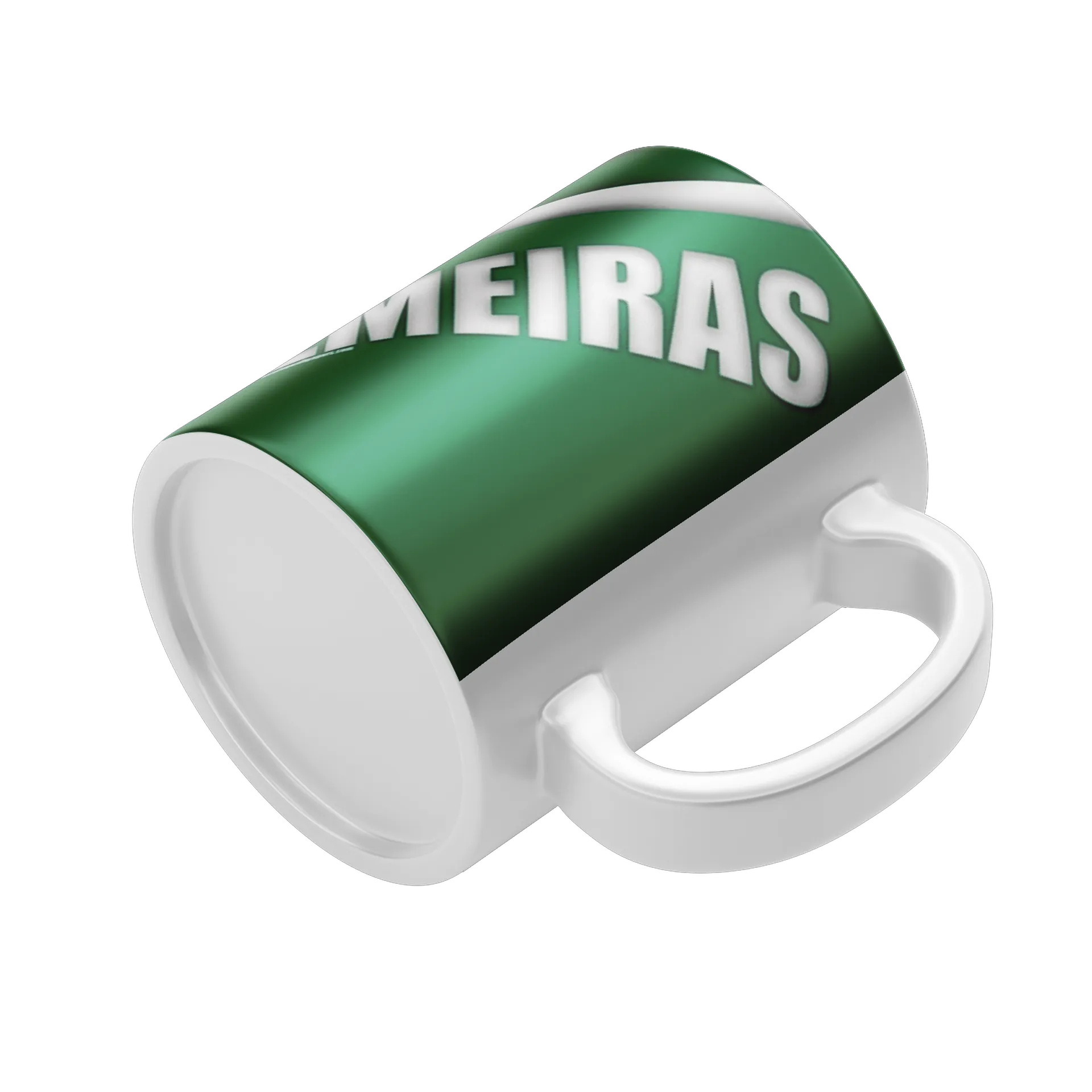 Caneca Porcelana Logotipo Palmeiras Branco 325ml - Imagem 4