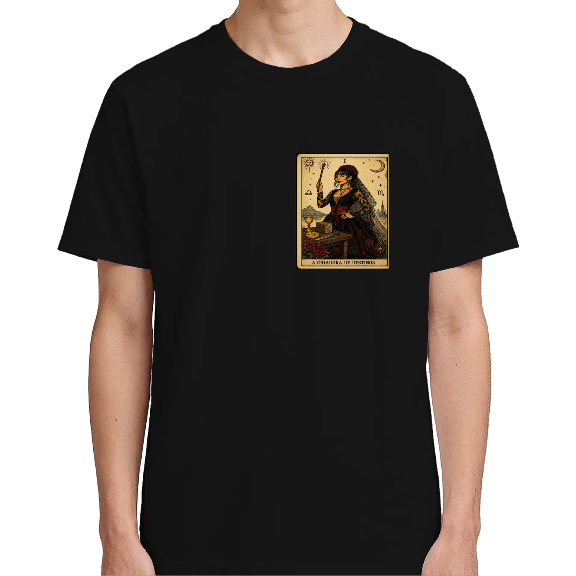 Camiseta A Criadora De Destinos 100% Algodão Preto - Imagem 5
