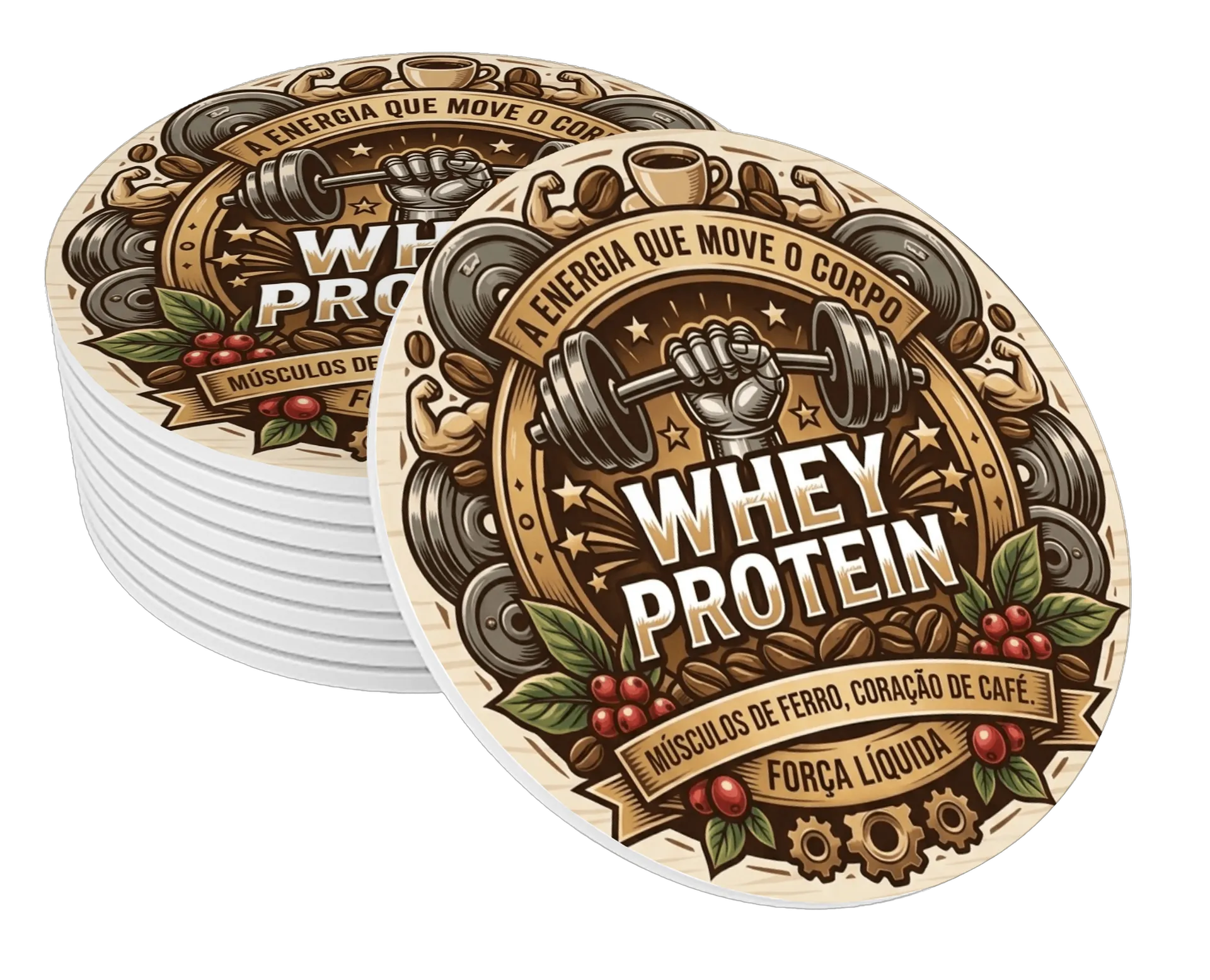 Porta-copo Whey Protein Halterofilismo Vintage MDF de HARDZONE — imagem 1 de 3