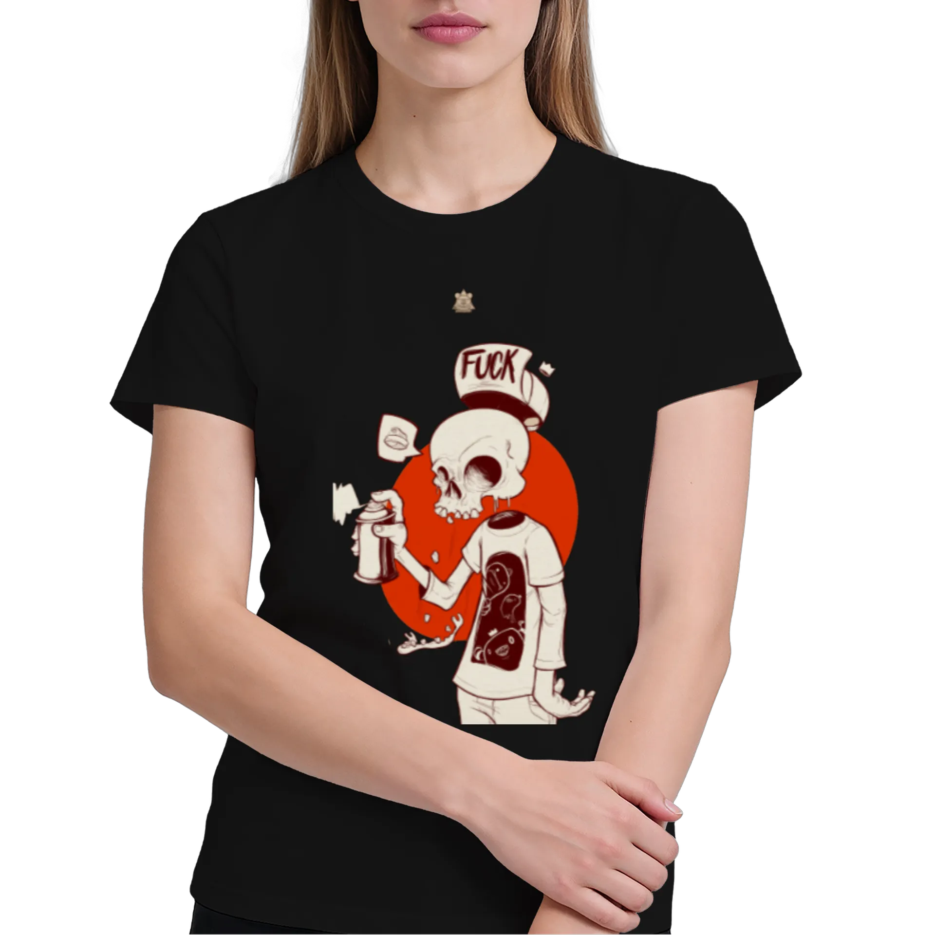 Camiseta Estampa Caveira Spray 100% Algodão - Imagem 4