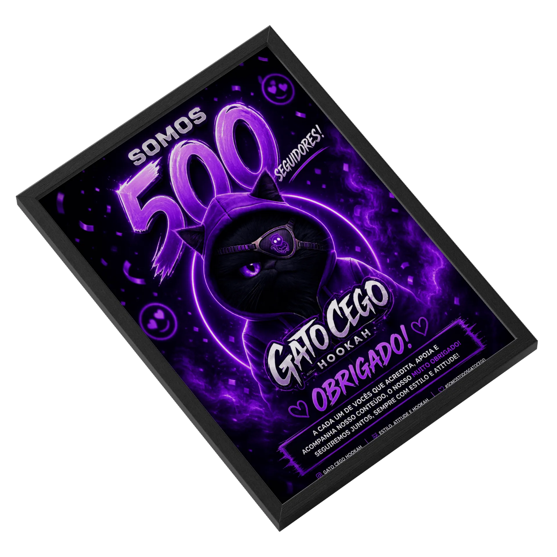Quadro Gato Cego Edição 500 Seguidores - Imagem 2