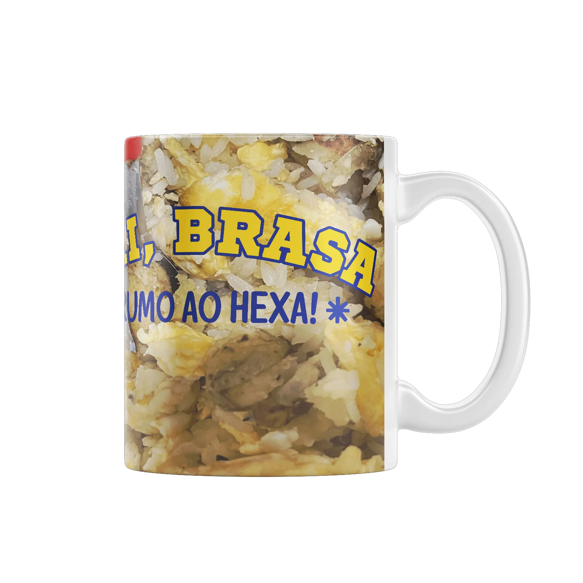 Caneca Porcelana Estampa VAI BRASário 325ml de Cookie — imagem 1 de 4