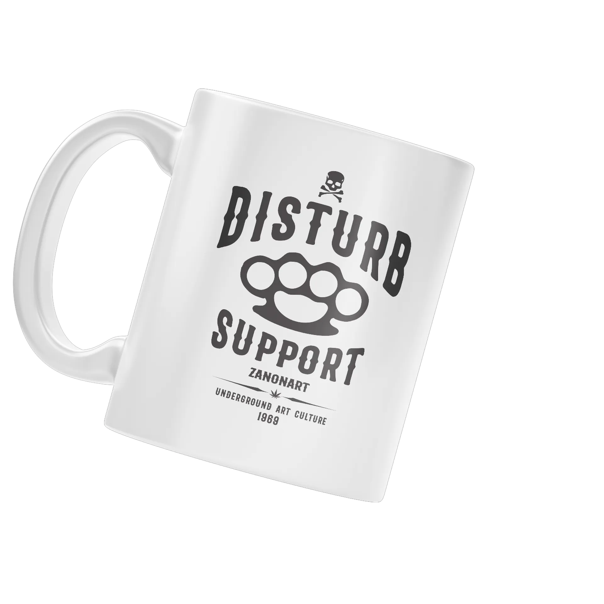 Caneca Porcelana Estampa Disturb Support Branco - Imagem 3
