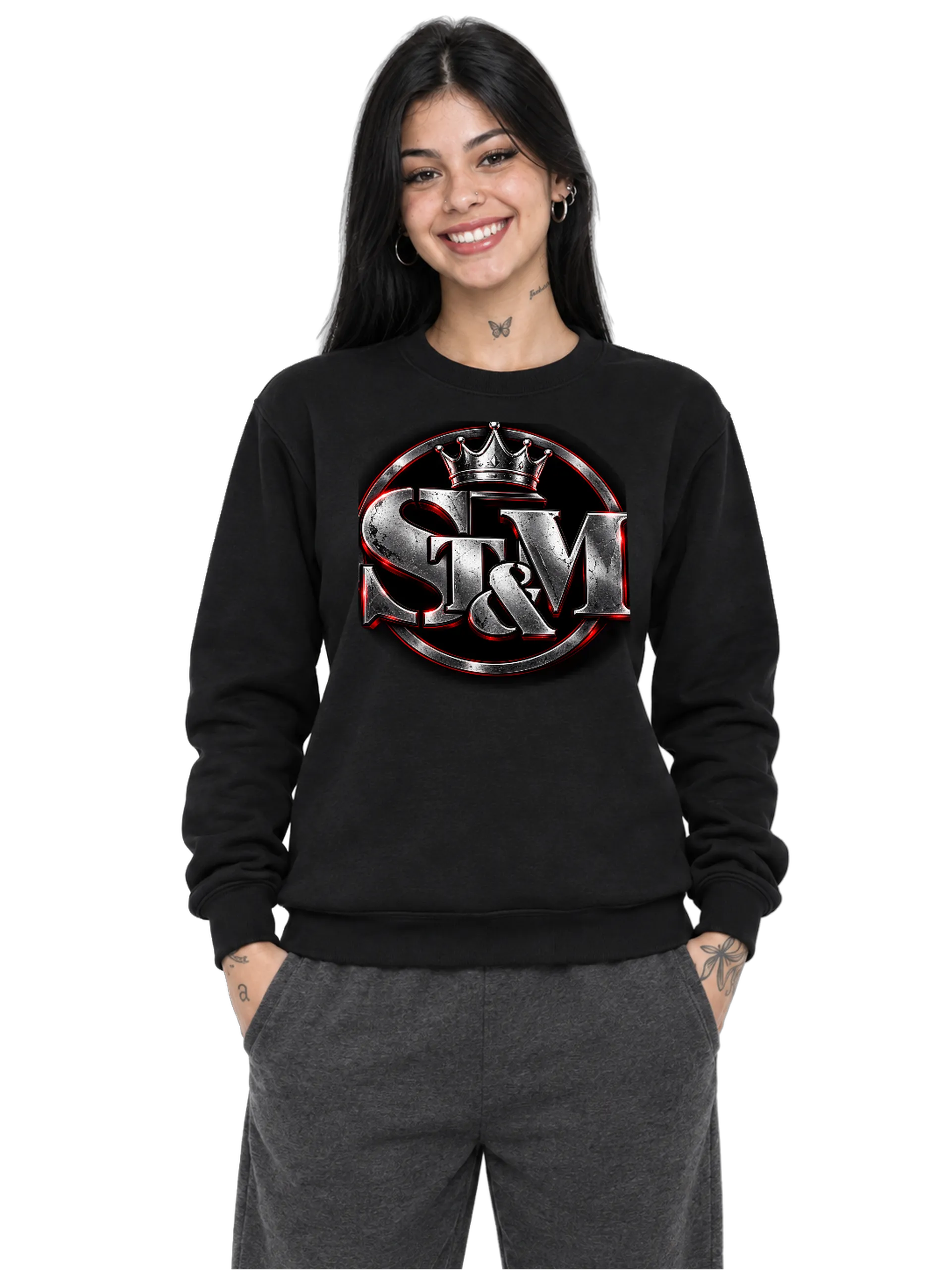 Suéter Graffiti Logo Garra Estampa Metalizada Preto - Imagem 1