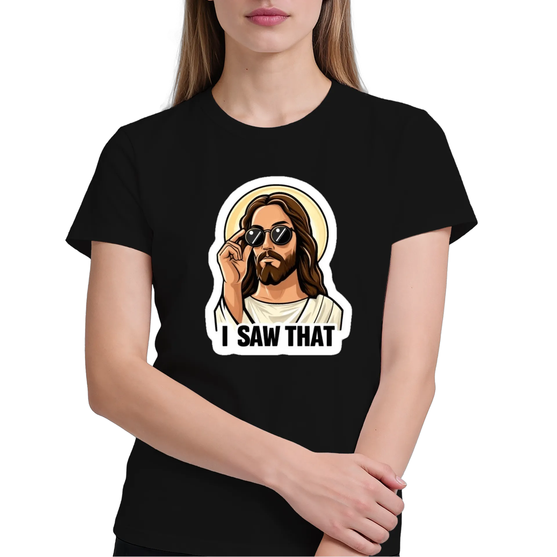Camiseta Estampa Jesus Óculos 100% Algodão - Imagem 4