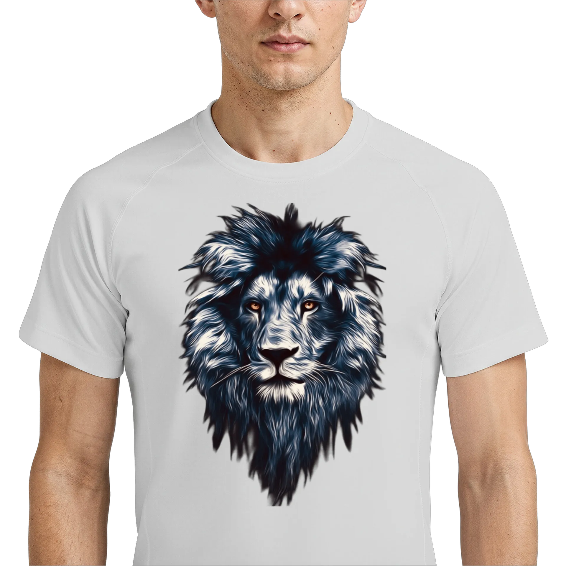 Camiseta Dry Fit Leão Azul 100% Polyester - Imagem 4