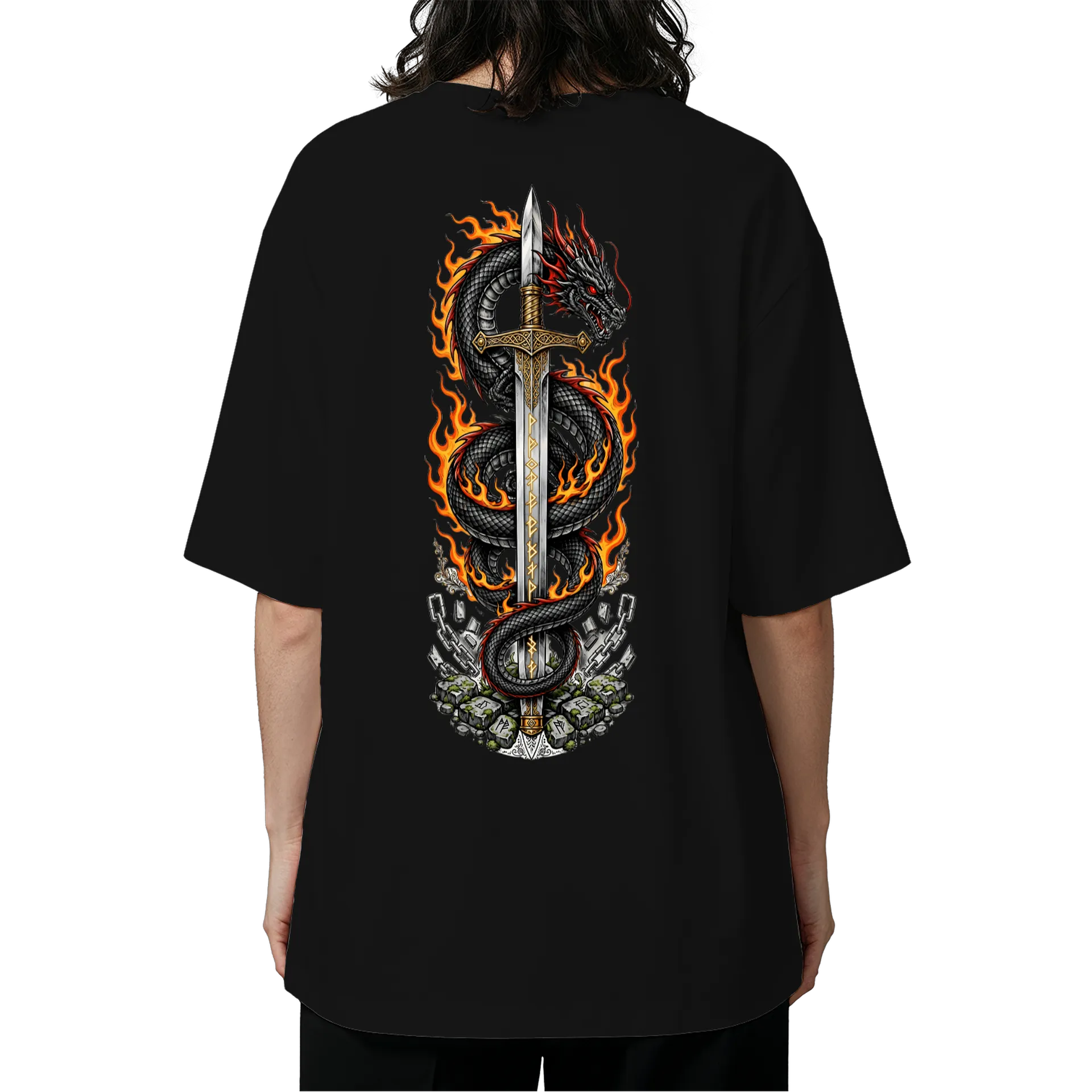 Camiseta Oversized dragão negro - Imagem 5