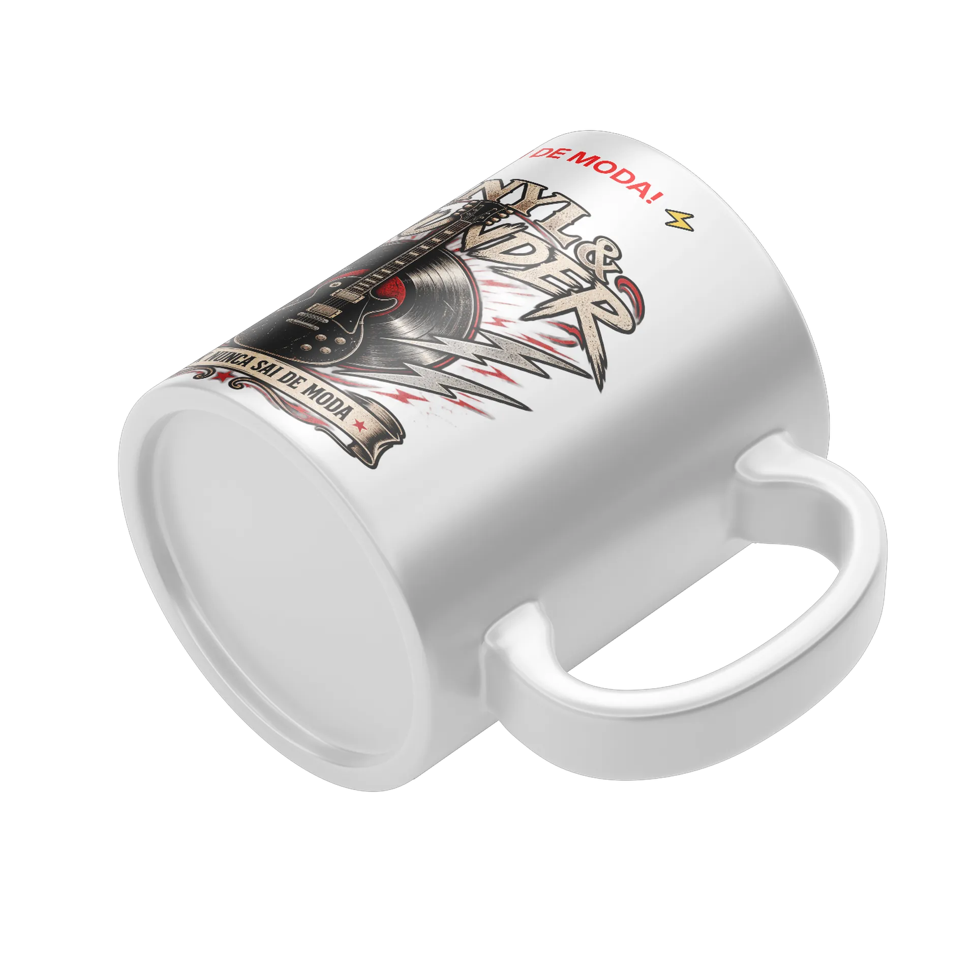Caneca Estampa Tipográfica Vinyl & Thunder Rock Retrô 325ml - Imagem 4