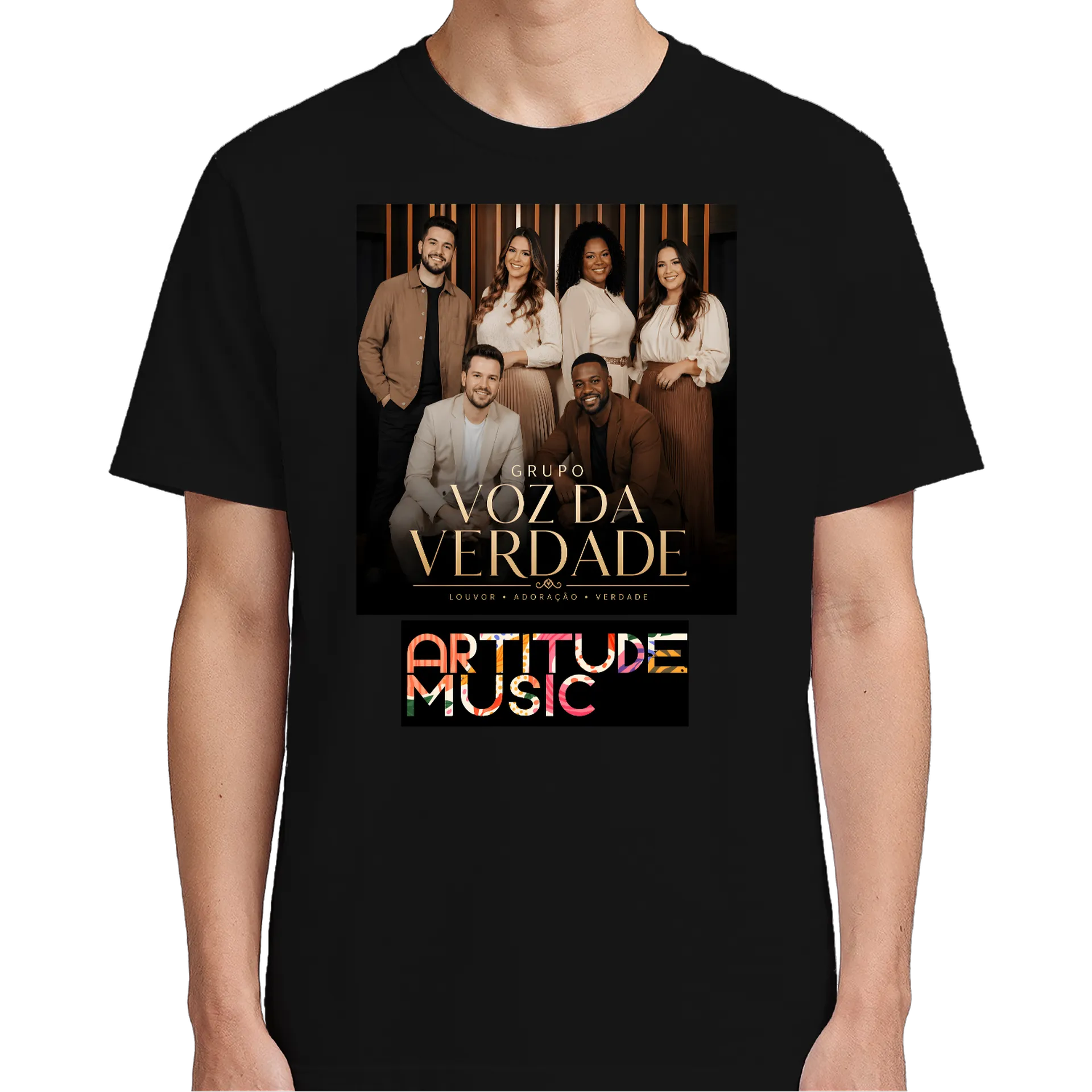 Camiseta Grupo Voz da Verdade Artitude Music 100% Algodão - Imagem 4