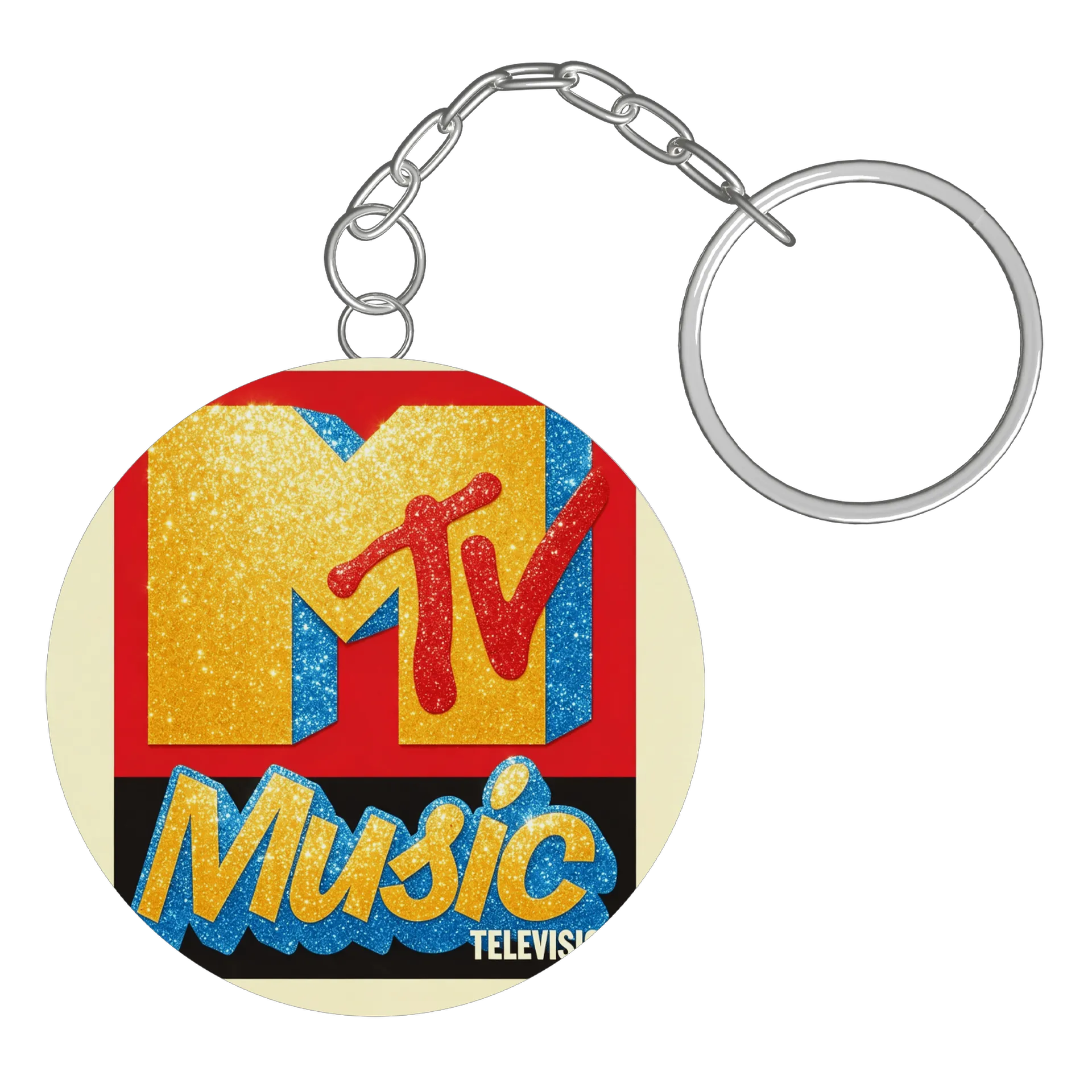 Chaveiro MDF Música MTV Estampa Texto Glitter - Imagem 2