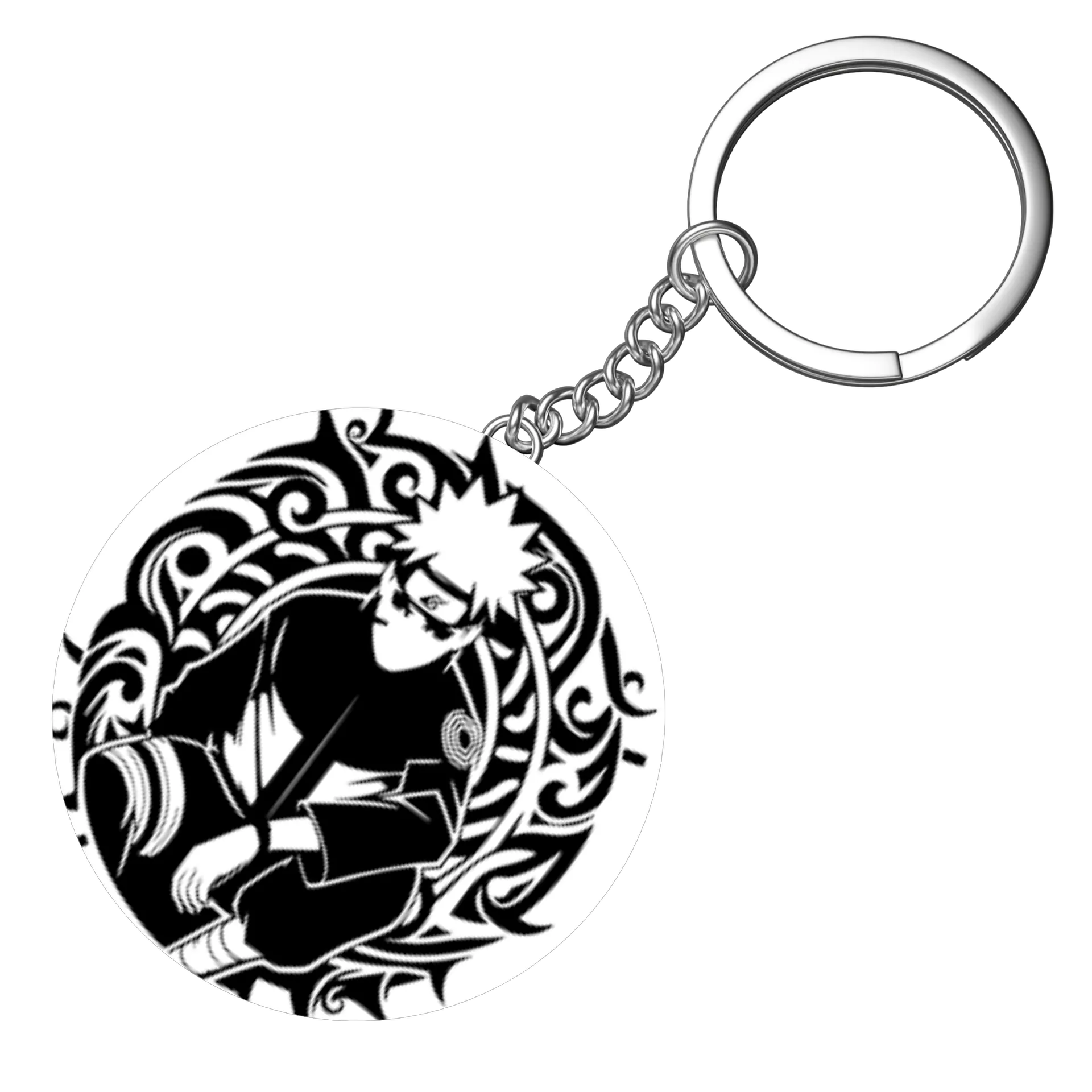 Chaveiro MDF Naruto Estampa Preto e Branco - Imagem 4